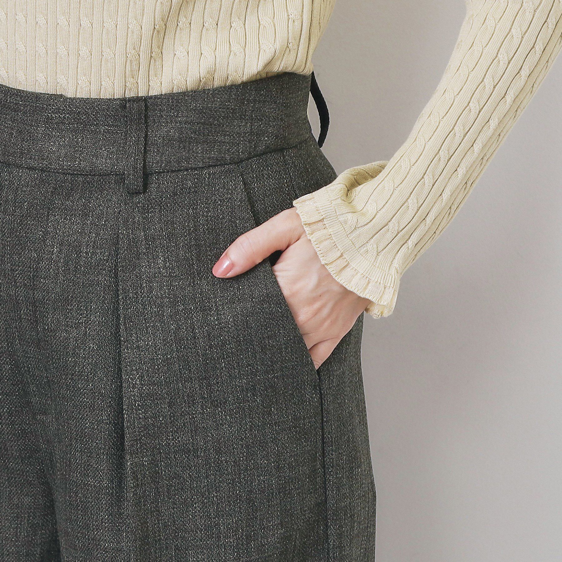 index「ツィード調ワイドストレートパンツ【洗濯機OK/防シワ】」|その他|