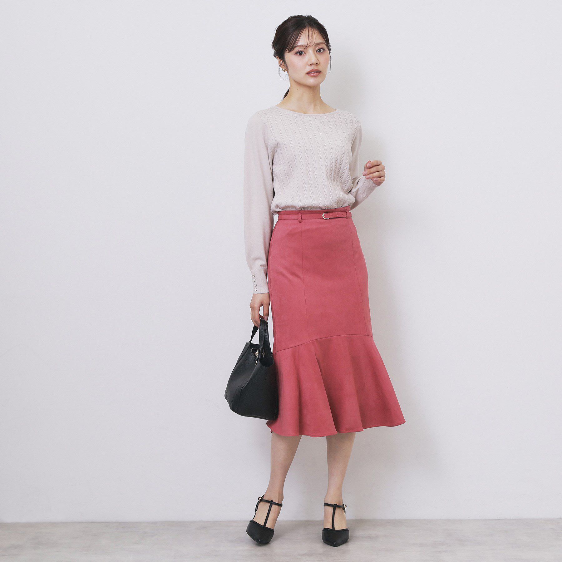 index「フェイクスウェード切り替えマーメイドスカート【洗濯機OK/イージーアイロン/防シワ】」|スカート|