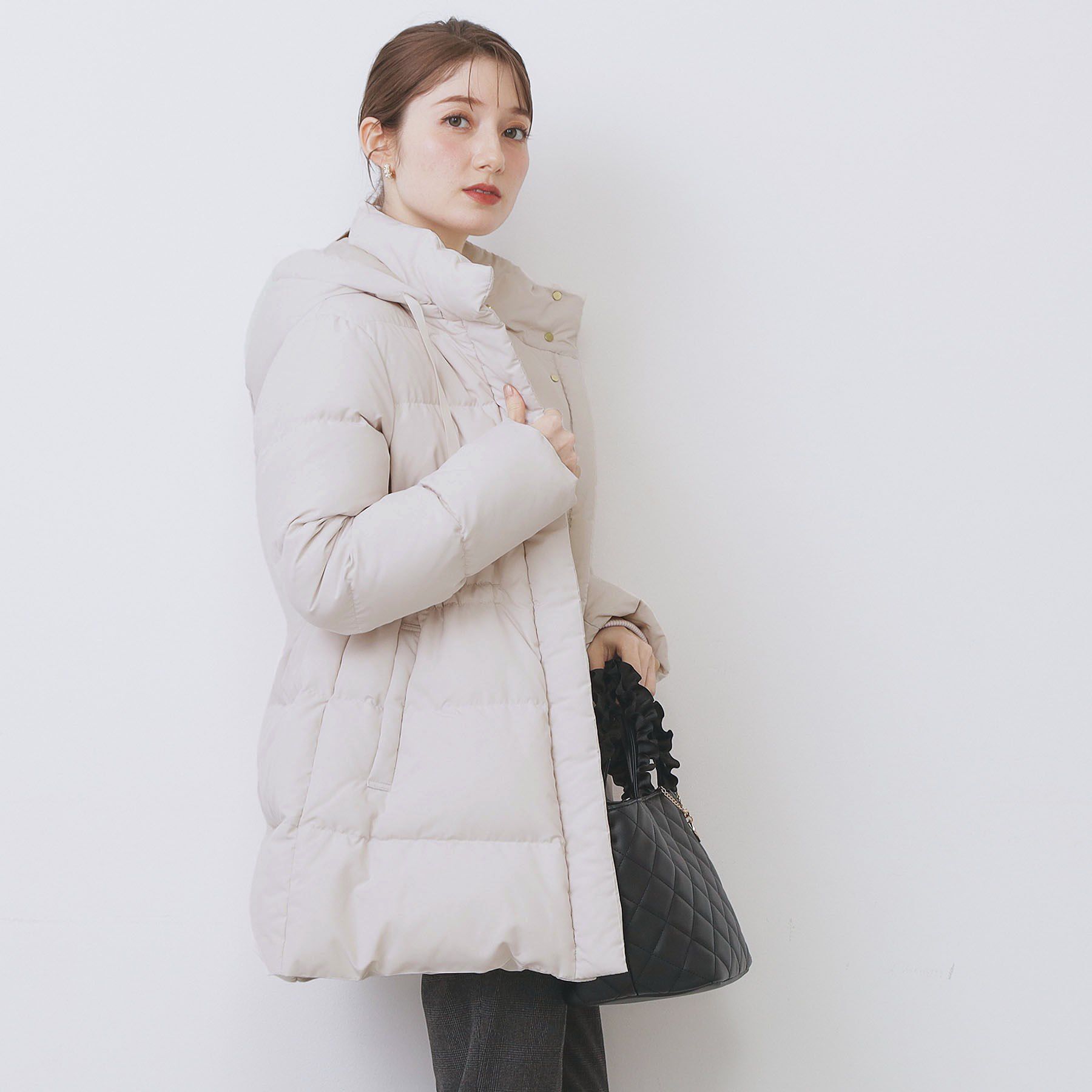 index「KAWADAダウンドロストミドルコート【撥水/洗濯機OK/2WAY/静電気防止裏地】《XS～3L》」|ダウン|