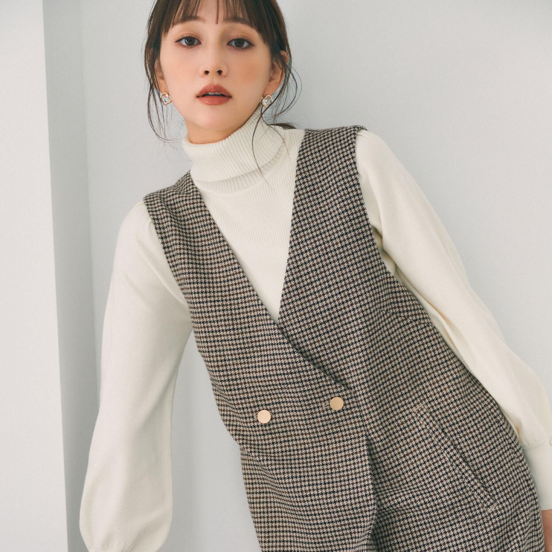 index「ラップ風ツイードジャンスカ【洗濯機OK/防シワ】」|ワンピース|