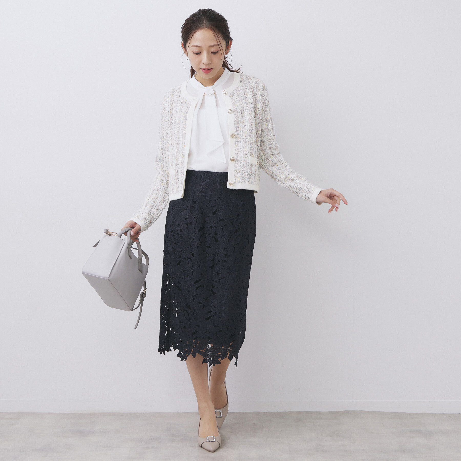 index「ファンシーヤーントリミングカーディガン【洗濯機OK】」|カーディガン|