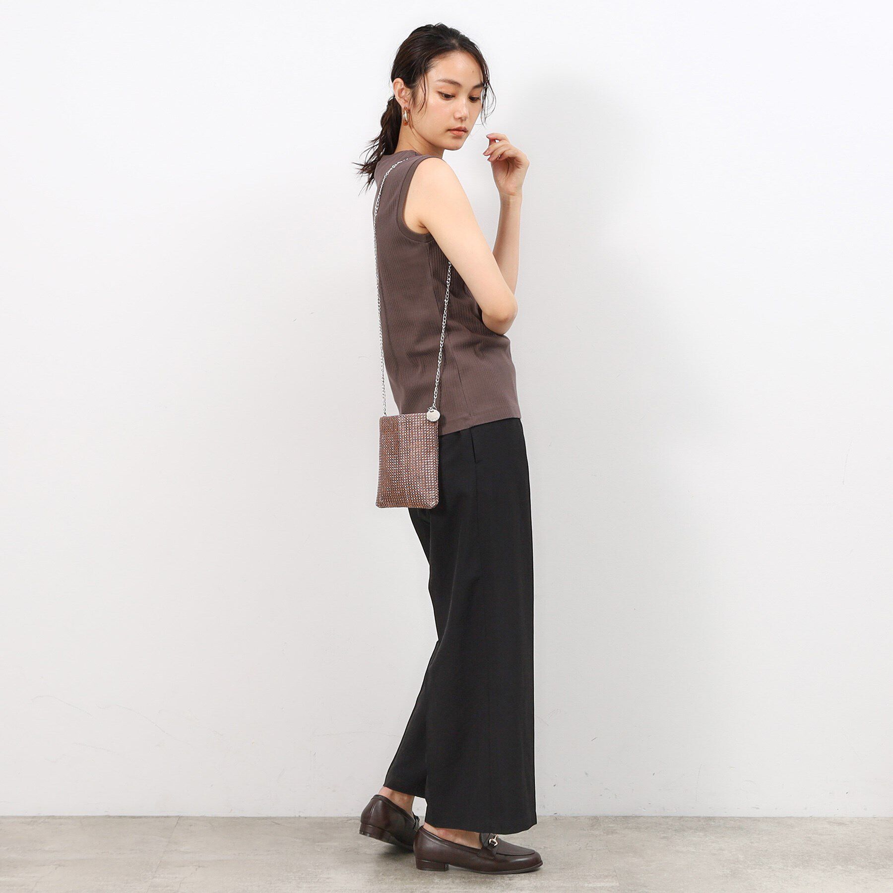 OPAQUE.CLIP「ラインストーン調シャイニーミニショルダーバッグ」|ショルダー・メッセンジャー|