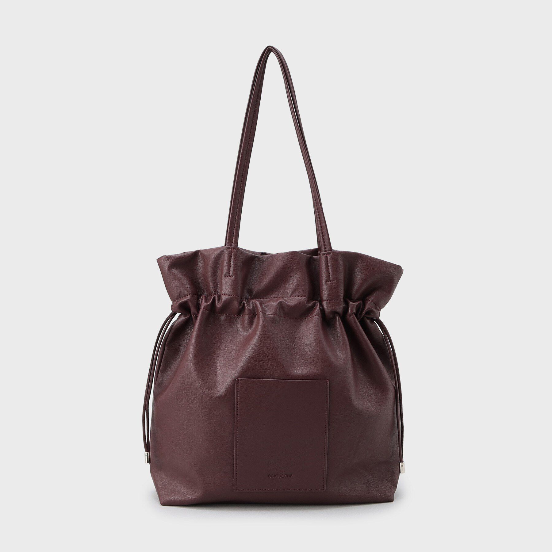 OPAQUE.CLIP「【A4サイズ対応】ソフト合皮巾着ドローストリングトートバッグ」|トートバッグ|ボルドー(064)