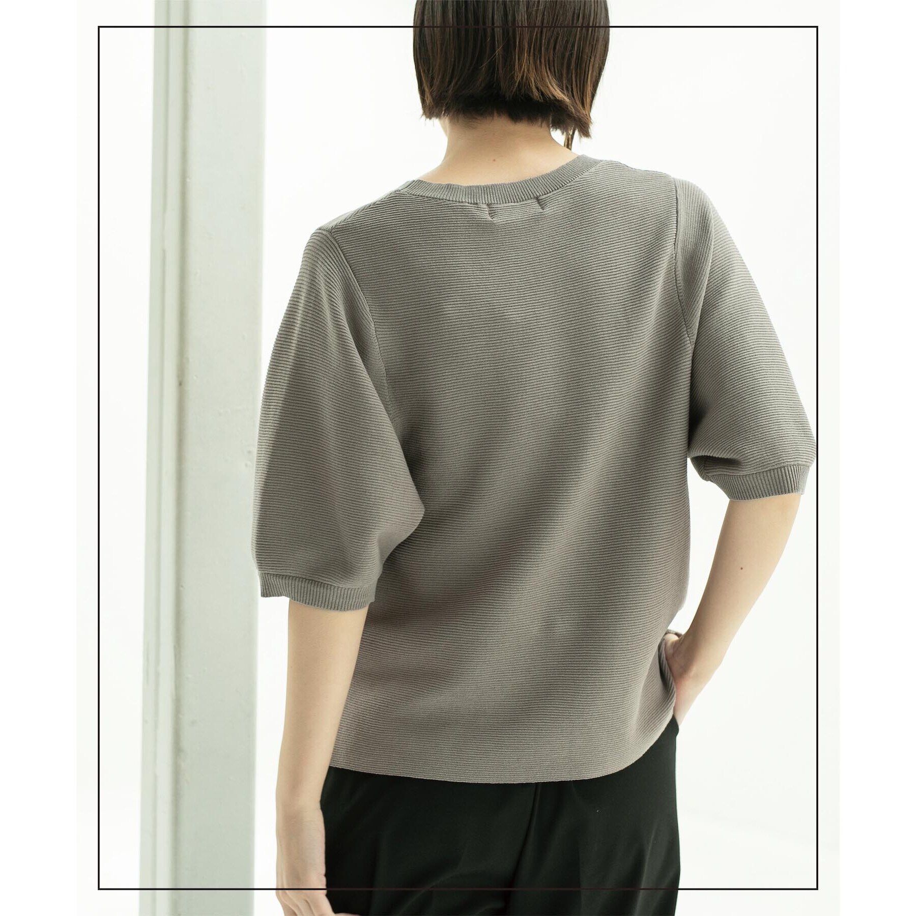 OPAQUE.CLIP「《6color/S-LLsize》ガーターボリュームスリーブニット【洗濯機洗い可/UVケア】」|ニット・セーター|