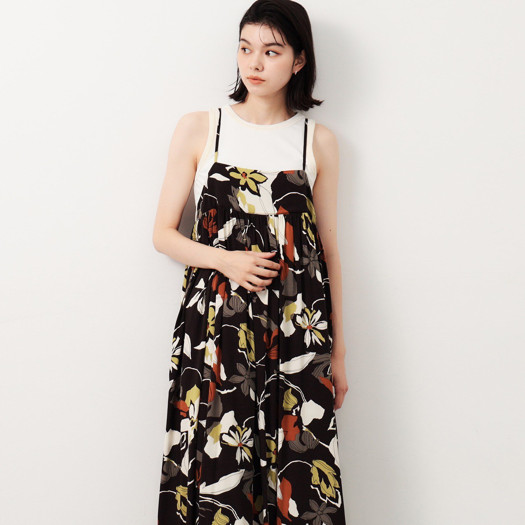 OPAQUE.CLIP「《VERY掲載》ベロア使いリブタンクトップ【洗濯機洗い可】」|キャミソール|