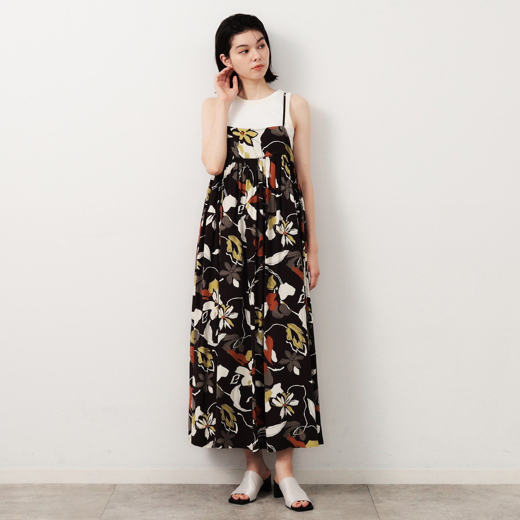 OPAQUE.CLIP「《VERY掲載》ベロア使いリブタンクトップ【洗濯機洗い可】」|キャミソール|