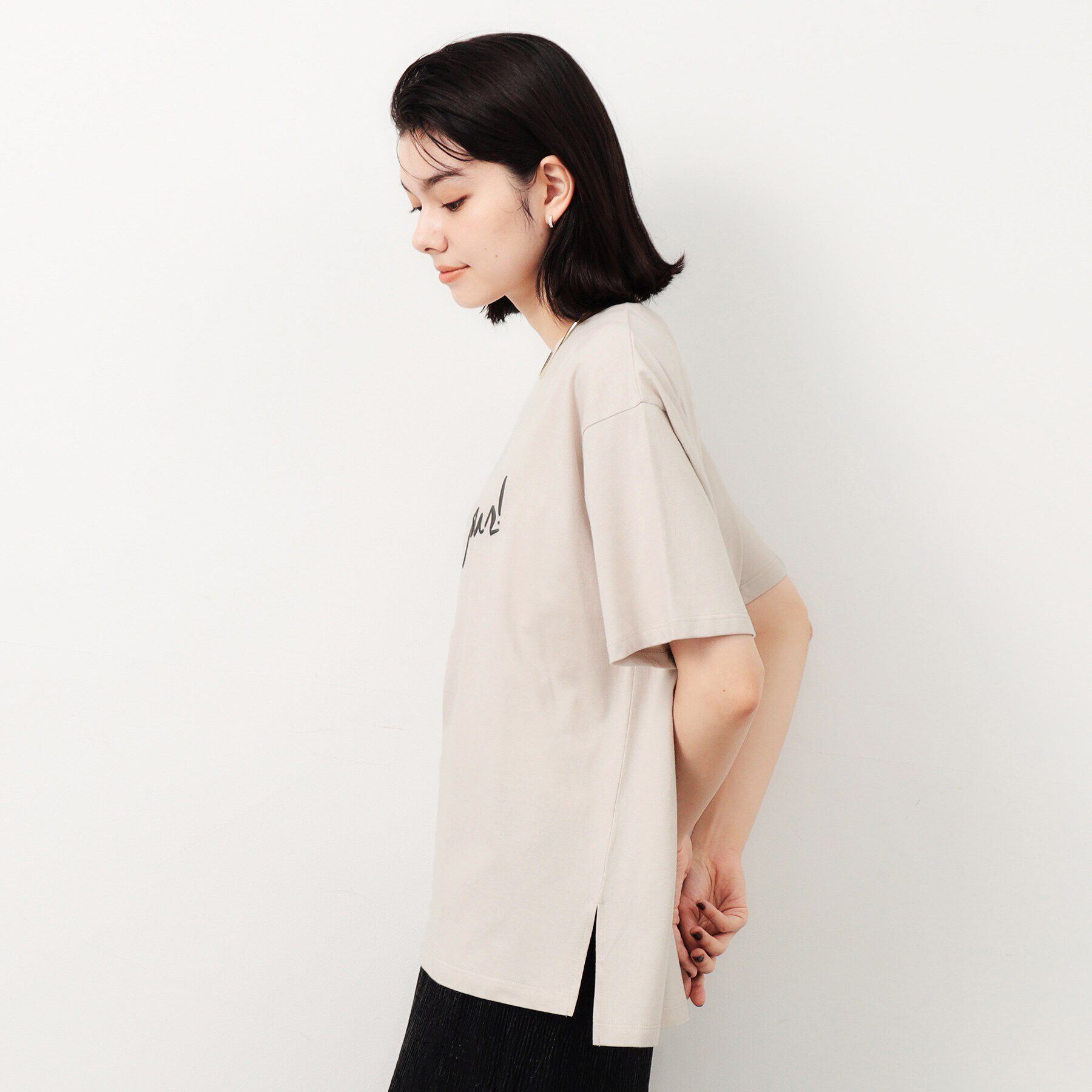 OPAQUE.CLIP「リラクシープリントロゴTシャツ【洗濯機洗い可】」|Tシャツ・カットソー|