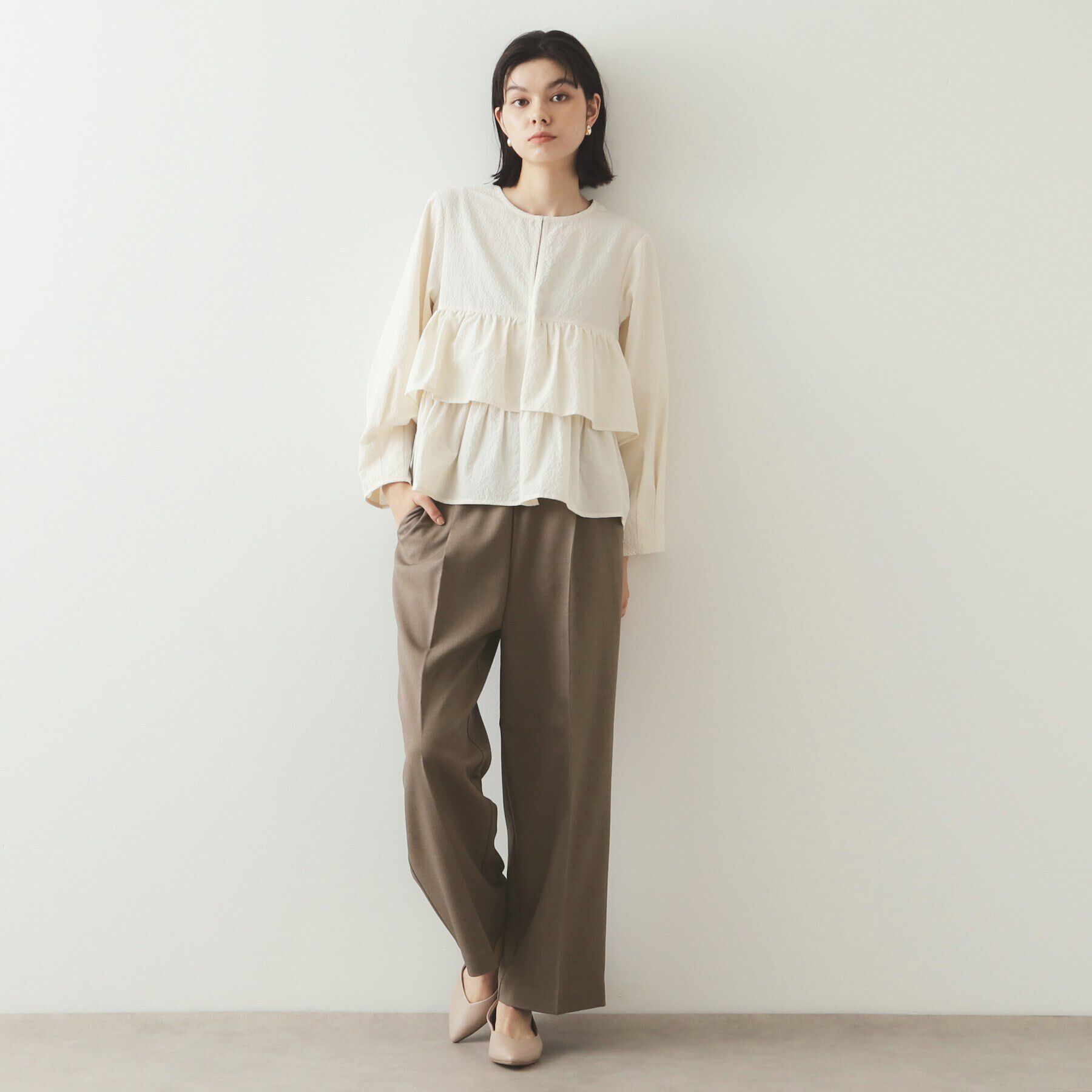 OPAQUE.CLIP「ストレッチ美脚イージーワイドパンツ【洗濯機洗い可】」|その他|