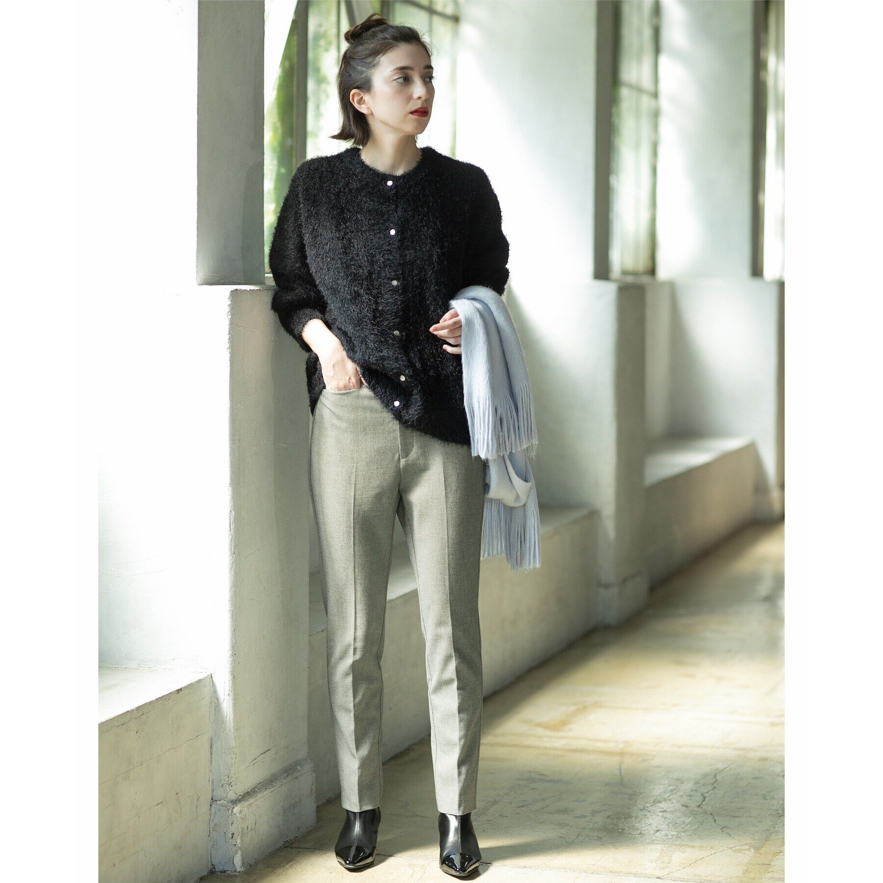 OPAQUE.CLIP「《BAILA掲載》シャギーニットミドルカーディガン【洗濯機洗い可】」|カーディガン|