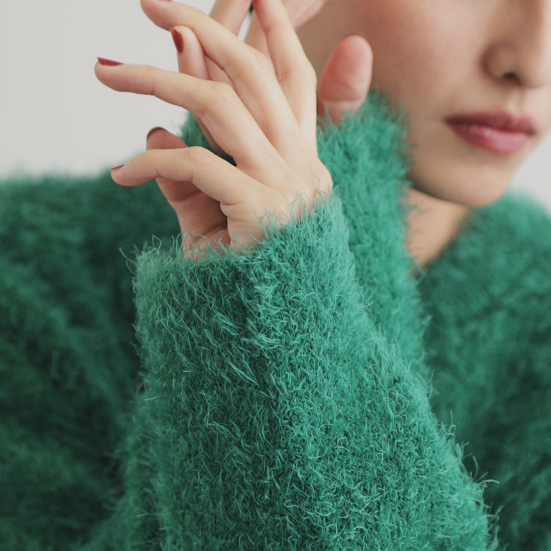 OPAQUE.CLIP「《6color》シャギーニットショートカーディガン【洗濯機洗い可】」|カーディガン|