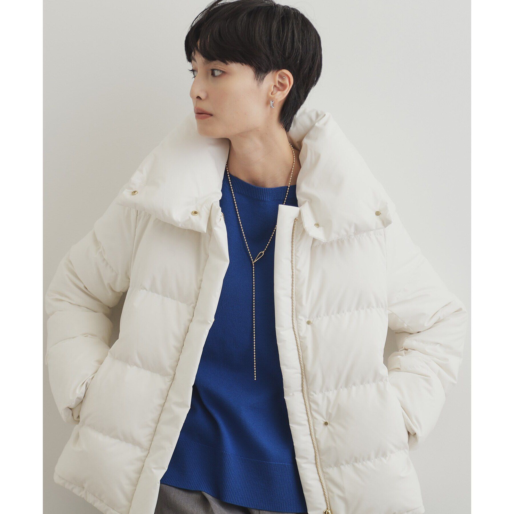 OPAQUE.CLIP「《SS-LLsize》襟取り外し可/ショートダウンジャケット【洗濯機洗い可/撥水/防風/抗菌加工】」|ダウン|