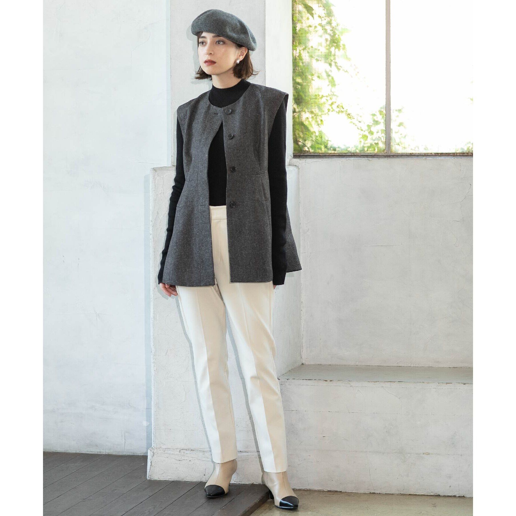 OPAQUE.CLIP「《SS-LLsize》着丈が選べる！裏起毛ストレッチスティックパンツ【蓄熱素材/洗濯機洗い可】」|その他|