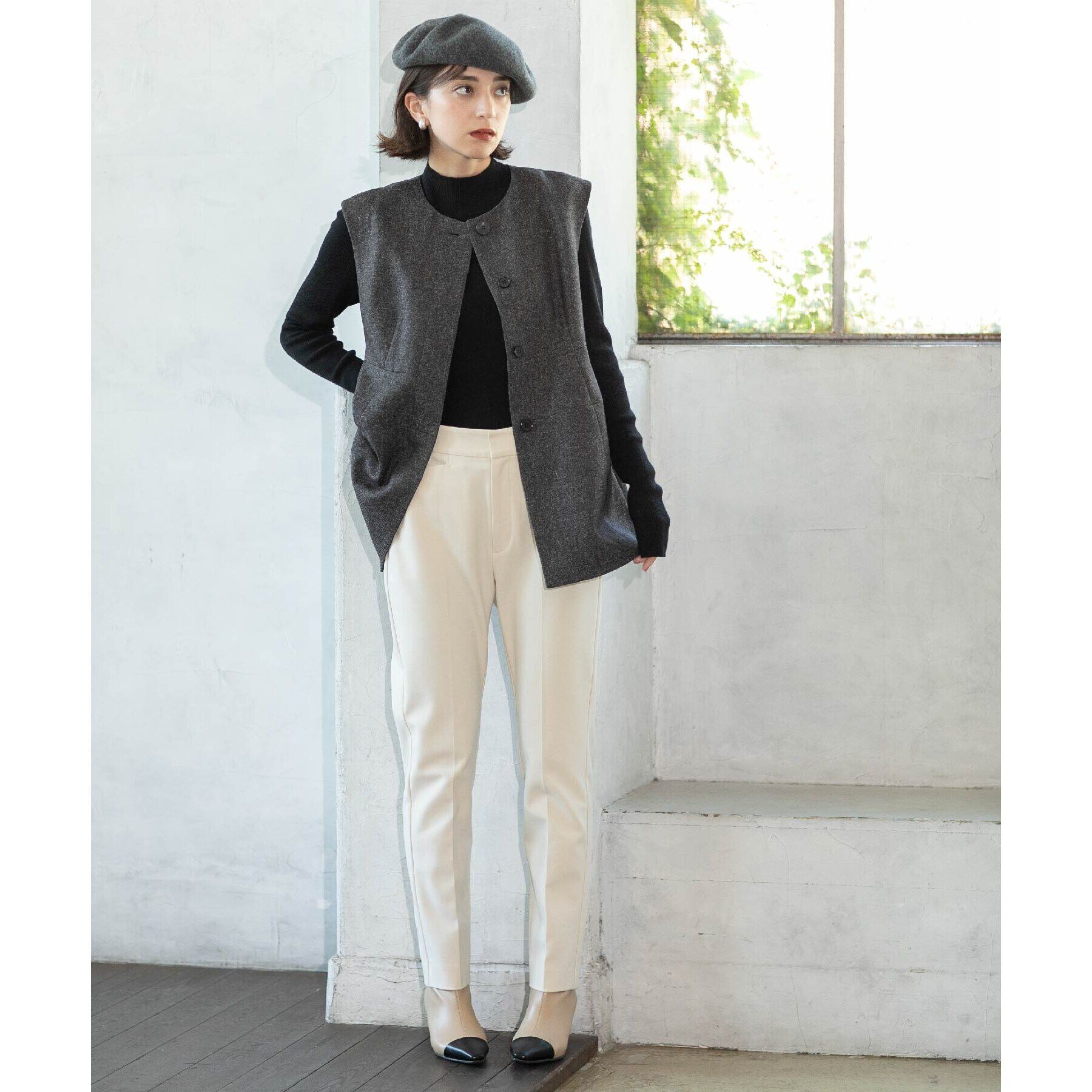 OPAQUE.CLIP「《SS-LLsize》着丈が選べる！裏起毛ストレッチスティックパンツ【蓄熱素材/洗濯機洗い可】」|その他|