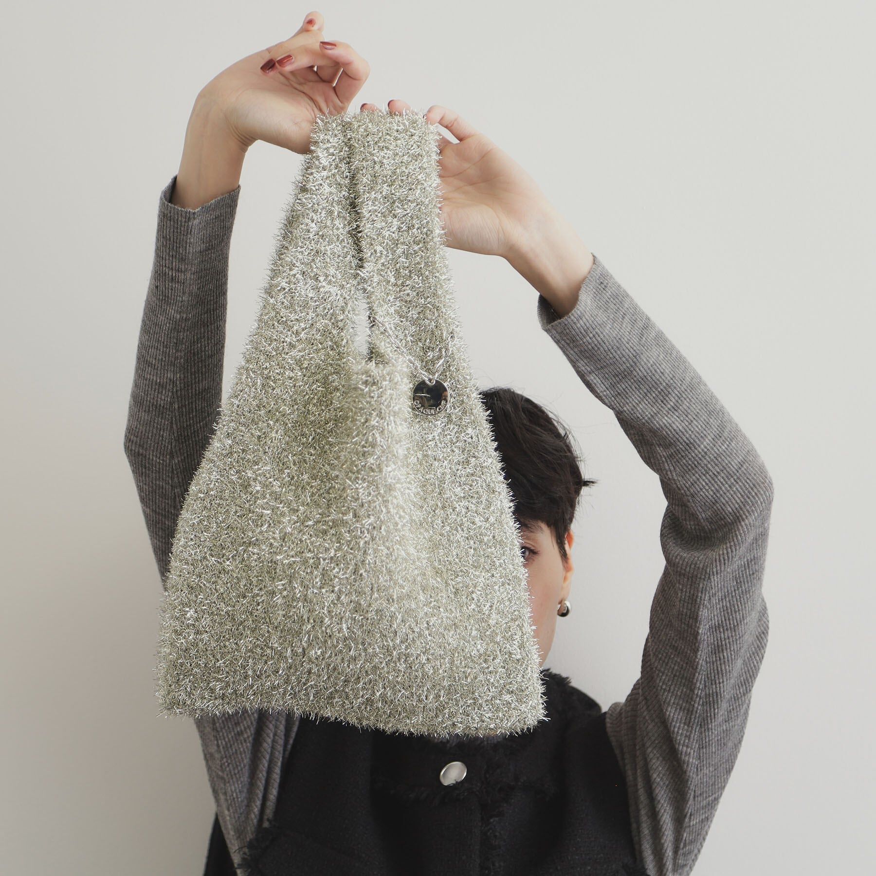 OPAQUE.CLIP「ラメニットバッグ」|ハンドバッグ|