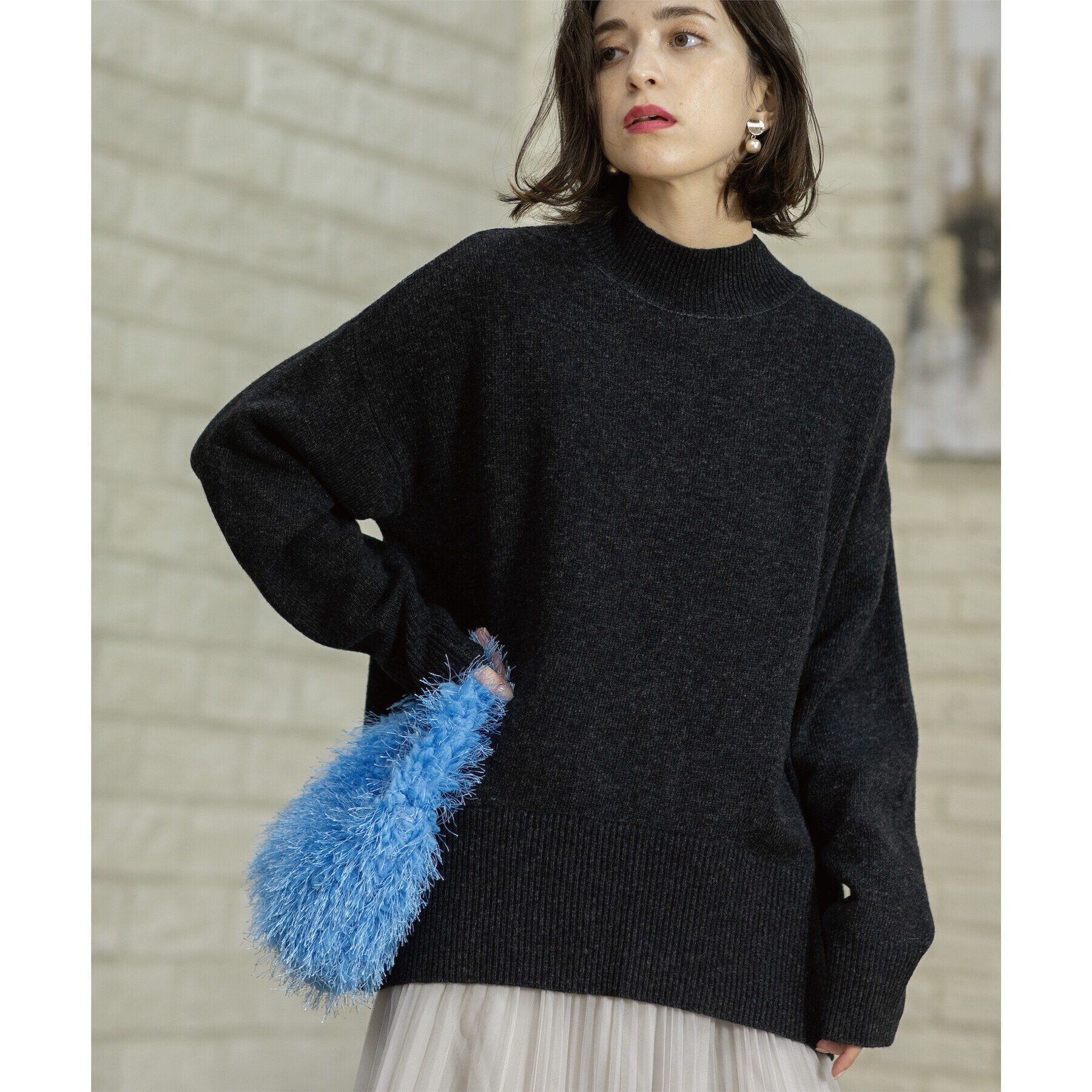 OPAQUE.CLIP「ミドルゲージハイネックニット／FILIVIVI・フィルビビ【洗える】」|ニット・セーター|