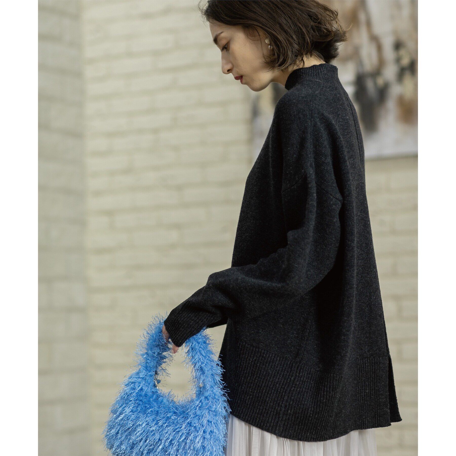 OPAQUE.CLIP「ミドルゲージハイネックニット／FILIVIVI・フィルビビ【洗える】」|ニット・セーター|