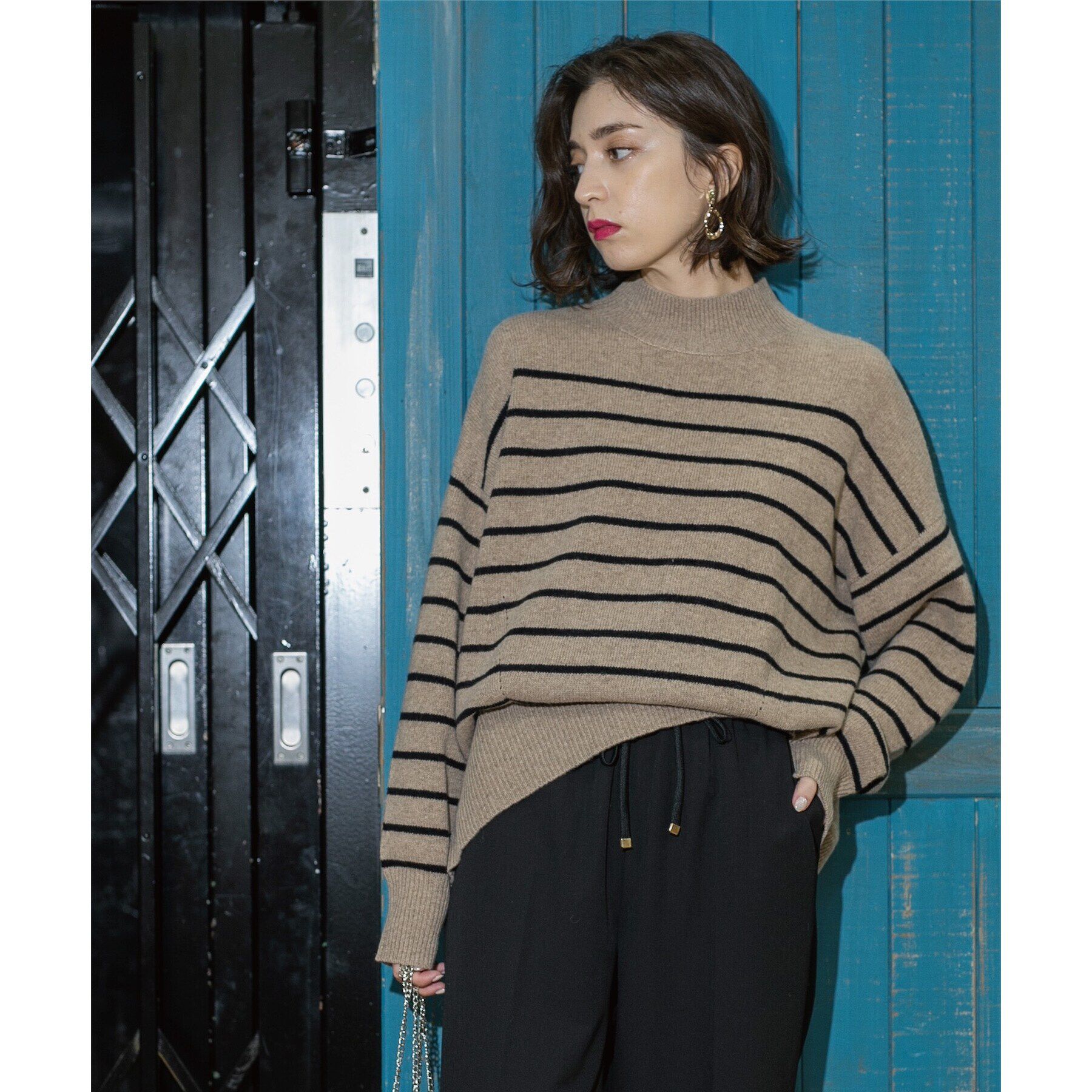 OPAQUE.CLIP「ミドルゲージハイネックニット／FILIVIVI・フィルビビ【洗える】」|ニット・セーター|