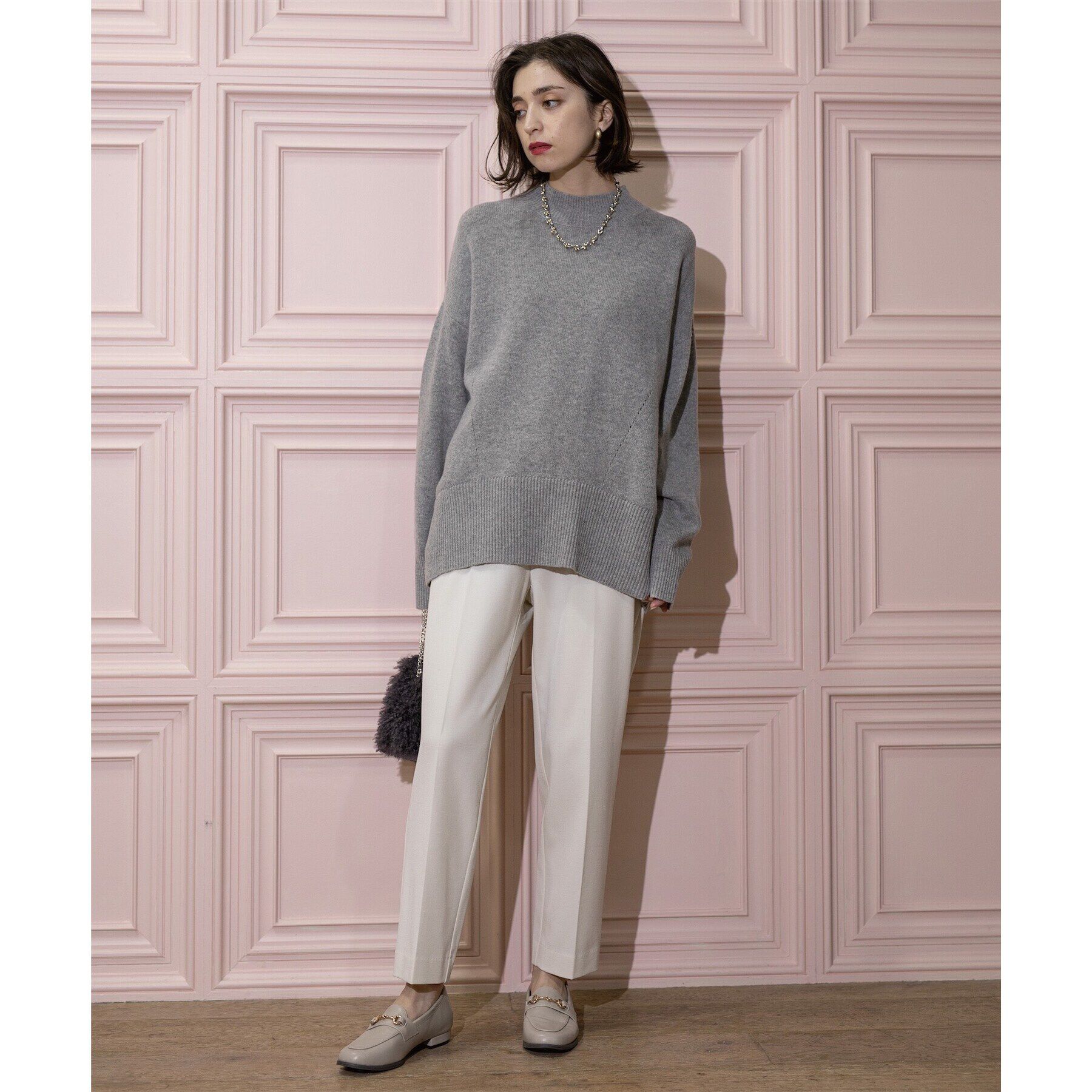 OPAQUE.CLIP「ミドルゲージハイネックニット／FILIVIVI・フィルビビ【洗える】」|ニット・セーター|