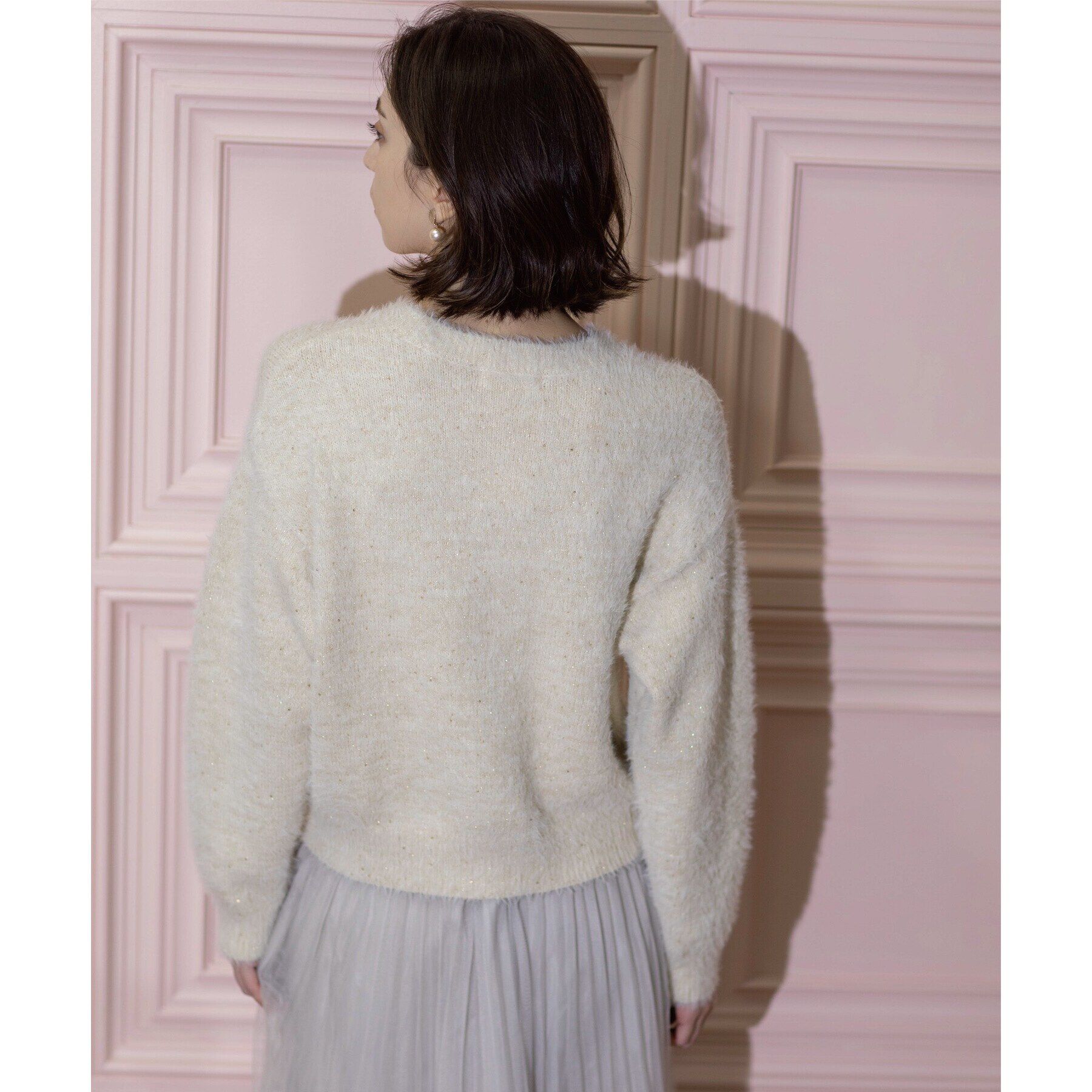 OPAQUE.CLIP「≪エマール検証済≫スパンコールフェザーニット【洗濯機洗い可/抗ピル】」|ニット・セーター|