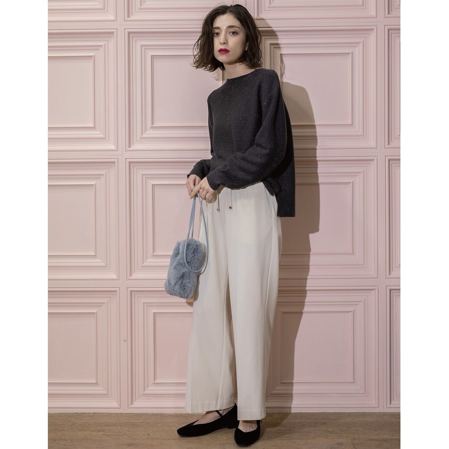 OPAQUE.CLIP「《SS-LLsize》着丈が選べる！裏起毛ストレッチイージーワイドパンツ【蓄熱素材/洗濯機洗い可】」|その他|