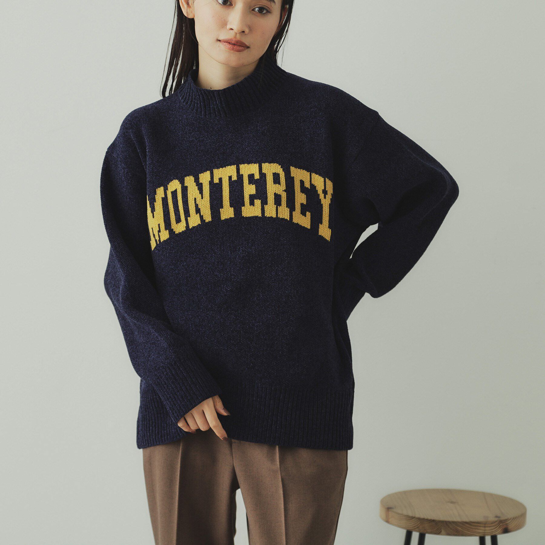 OPAQUE.CLIP「モールロゴジャカードニット【洗濯機洗い可】」|ニット・セーター|