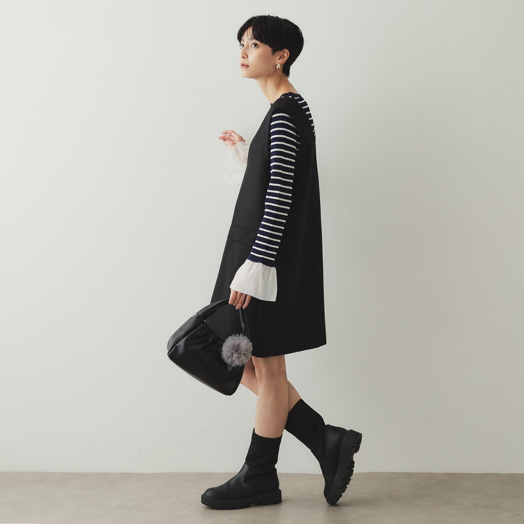 OPAQUE.CLIP「【2WAY】チュールチャーム付きミニショルダーバッグ」|ショルダー・メッセンジャー|