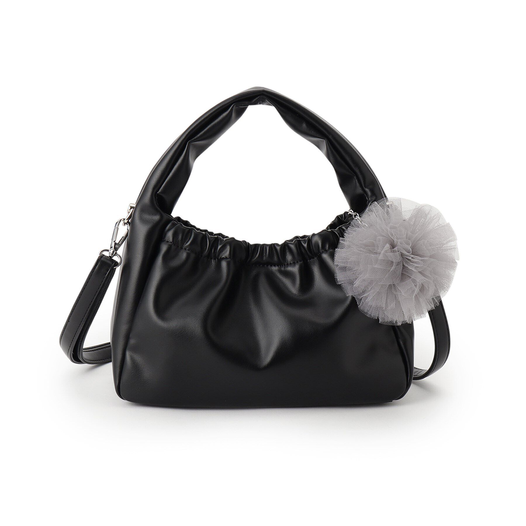 OPAQUE.CLIP「【2WAY】チュールチャーム付きミニショルダーバッグ」|ショルダー・メッセンジャー|