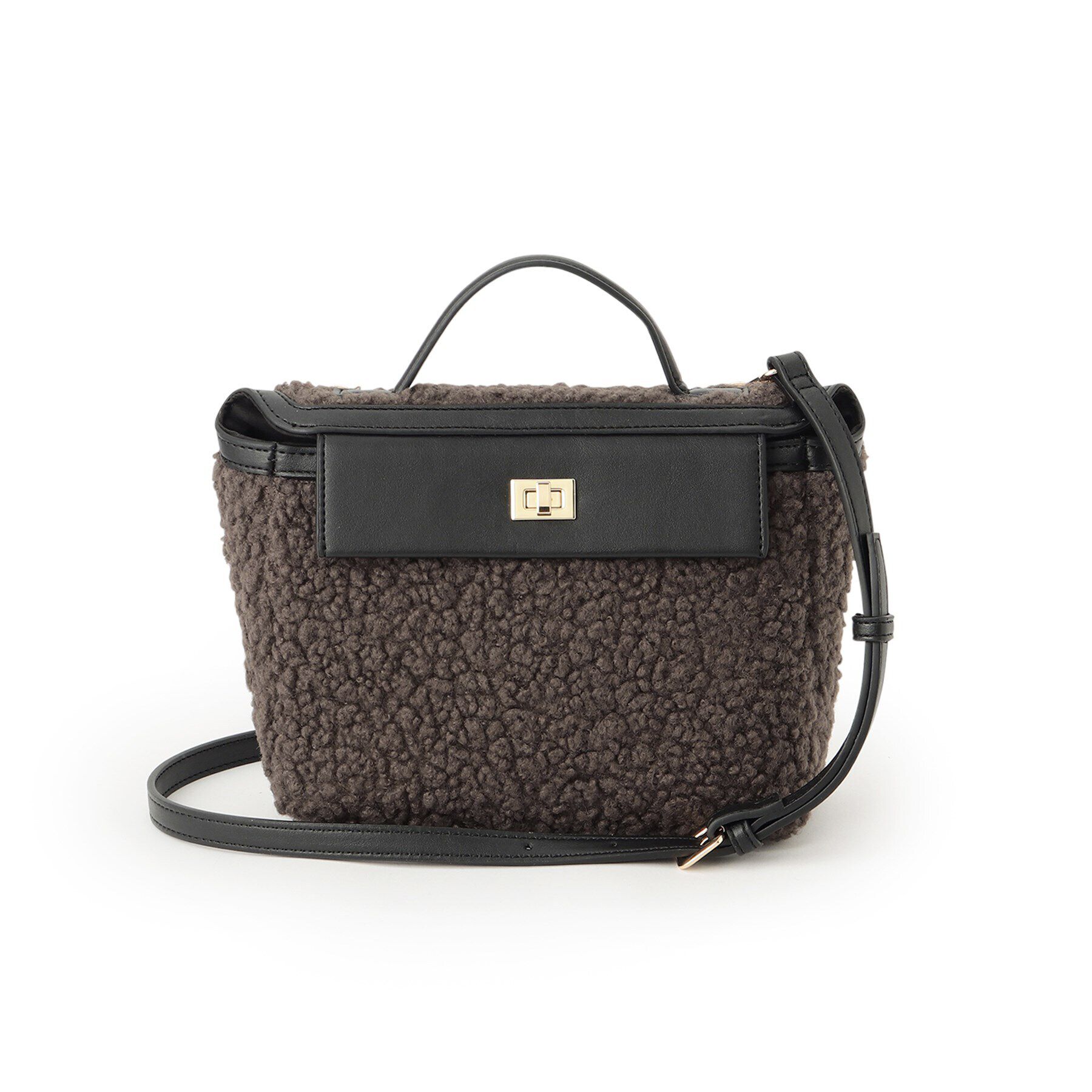 OPAQUE.CLIP「【2WAY】ボアトリミングスクエアデザインバッグ」|ハンドバッグ|