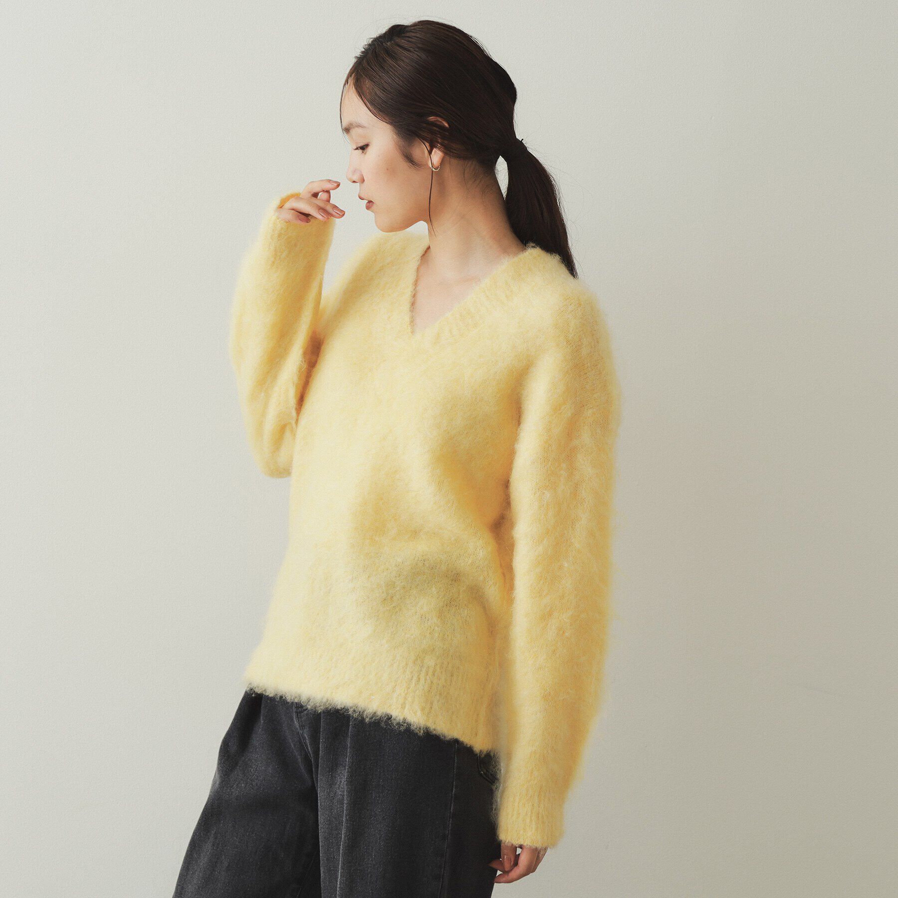 OPAQUE.CLIP「アルパカ混Vネックニット【洗える】」|ニット・セーター|