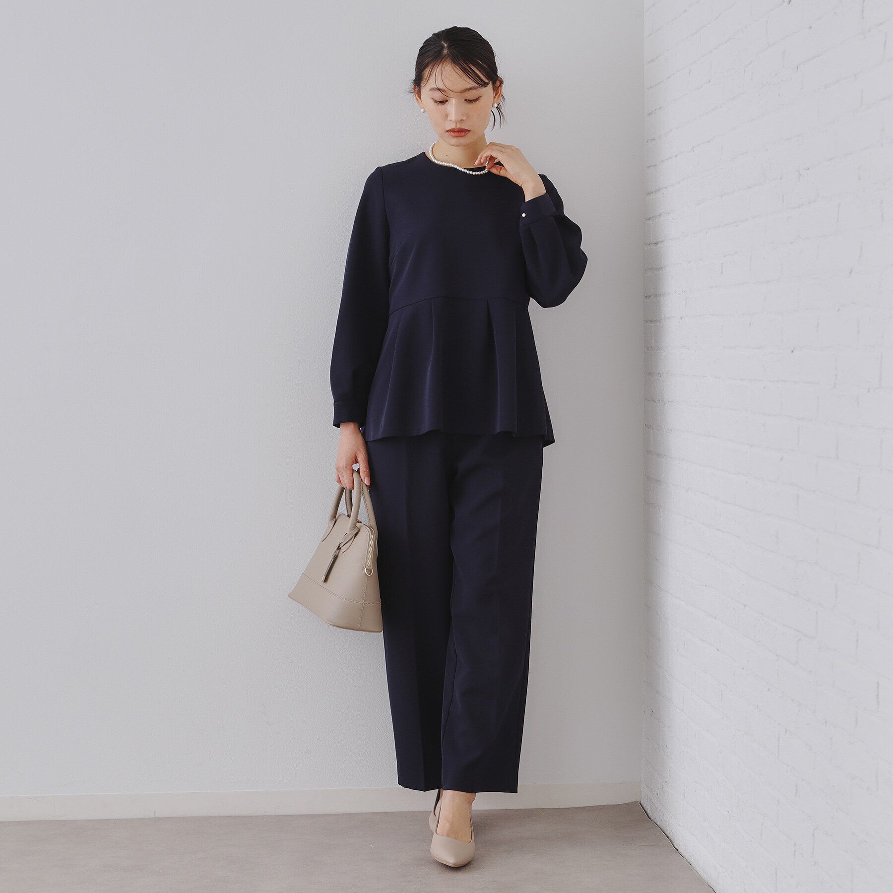 OPAQUE.CLIP「《通勤・セレモニー/セットアップ対応》ワイドパンツ/ダブルクロス【洗濯機洗い可】」|その他|