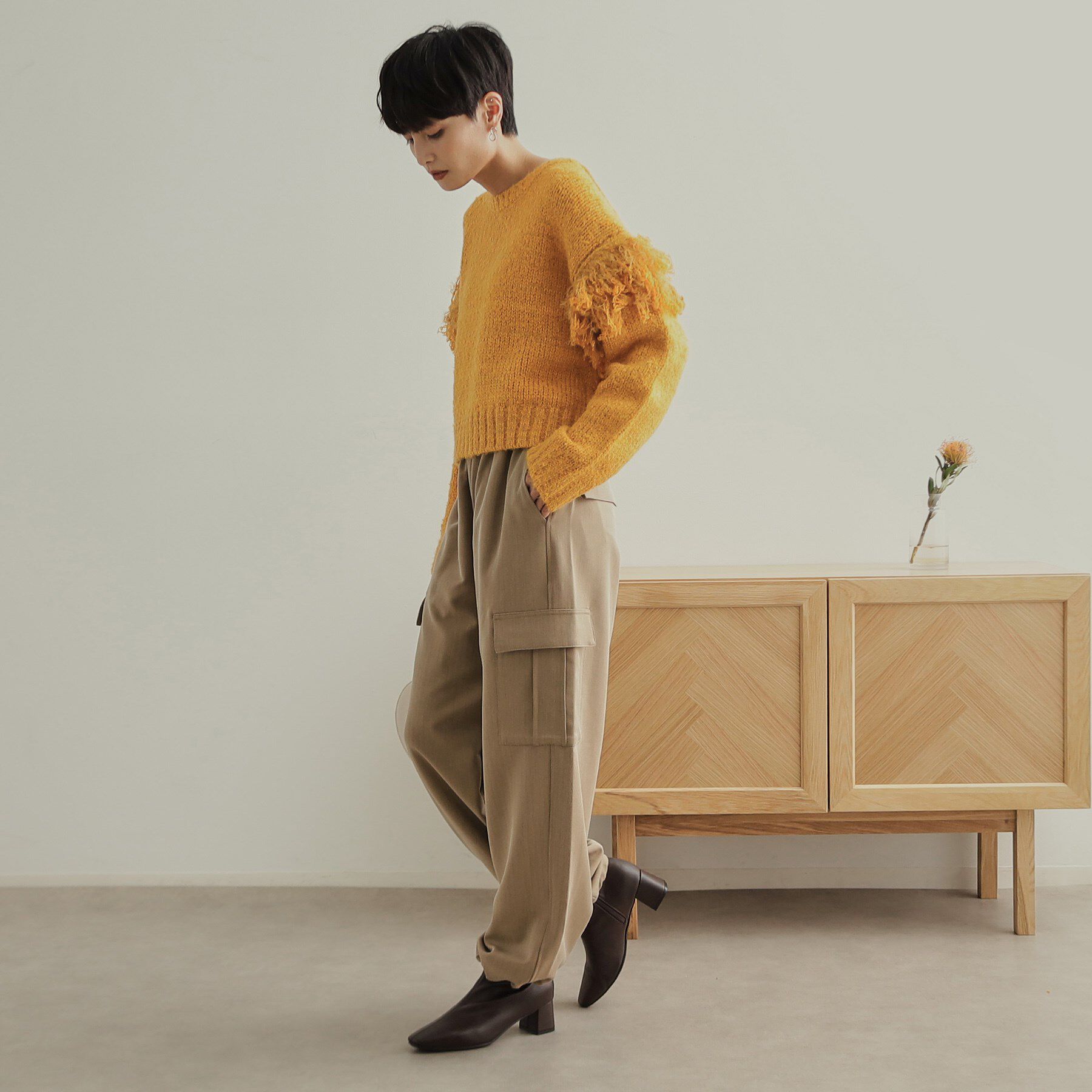 OPAQUE.CLIP「ヘリンボーンイージーカーゴパンツ【洗濯機洗い可】」|その他|