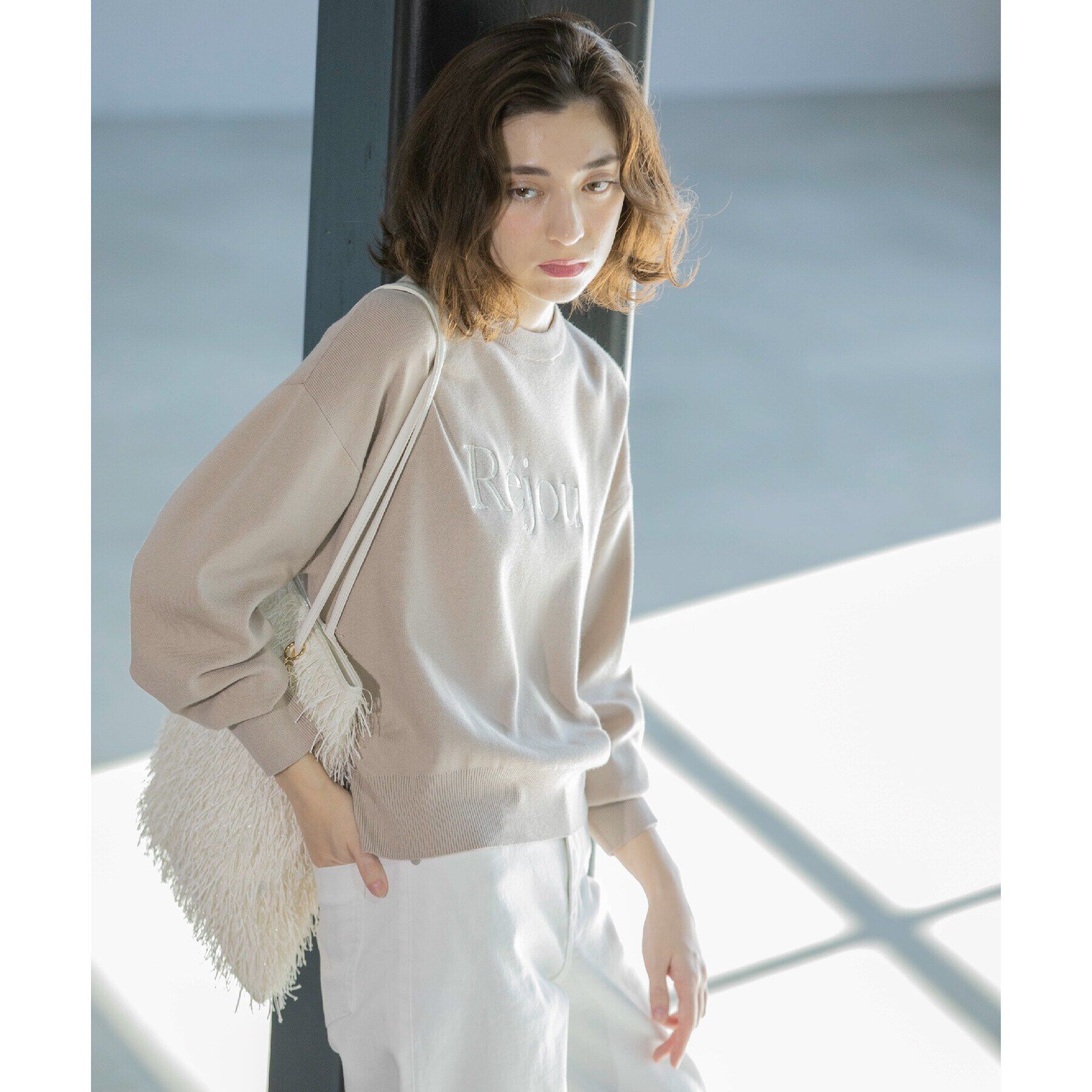 OPAQUE.CLIP「刺繍ロゴニット【洗濯機洗い可】」|ニット・セーター|