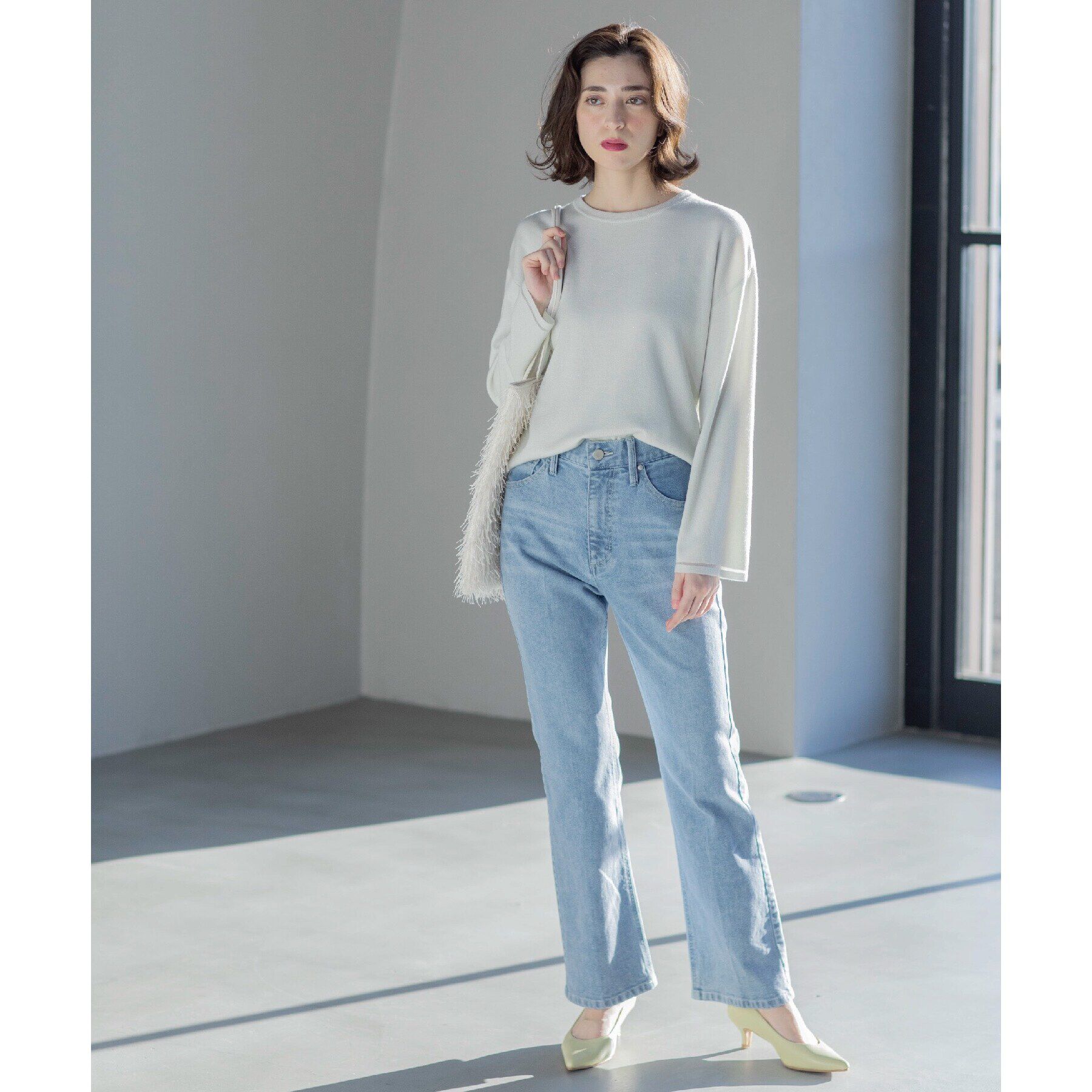 OPAQUE.CLIP「ラメシアーラインニット【洗濯機洗い可】」|ニット・セーター|