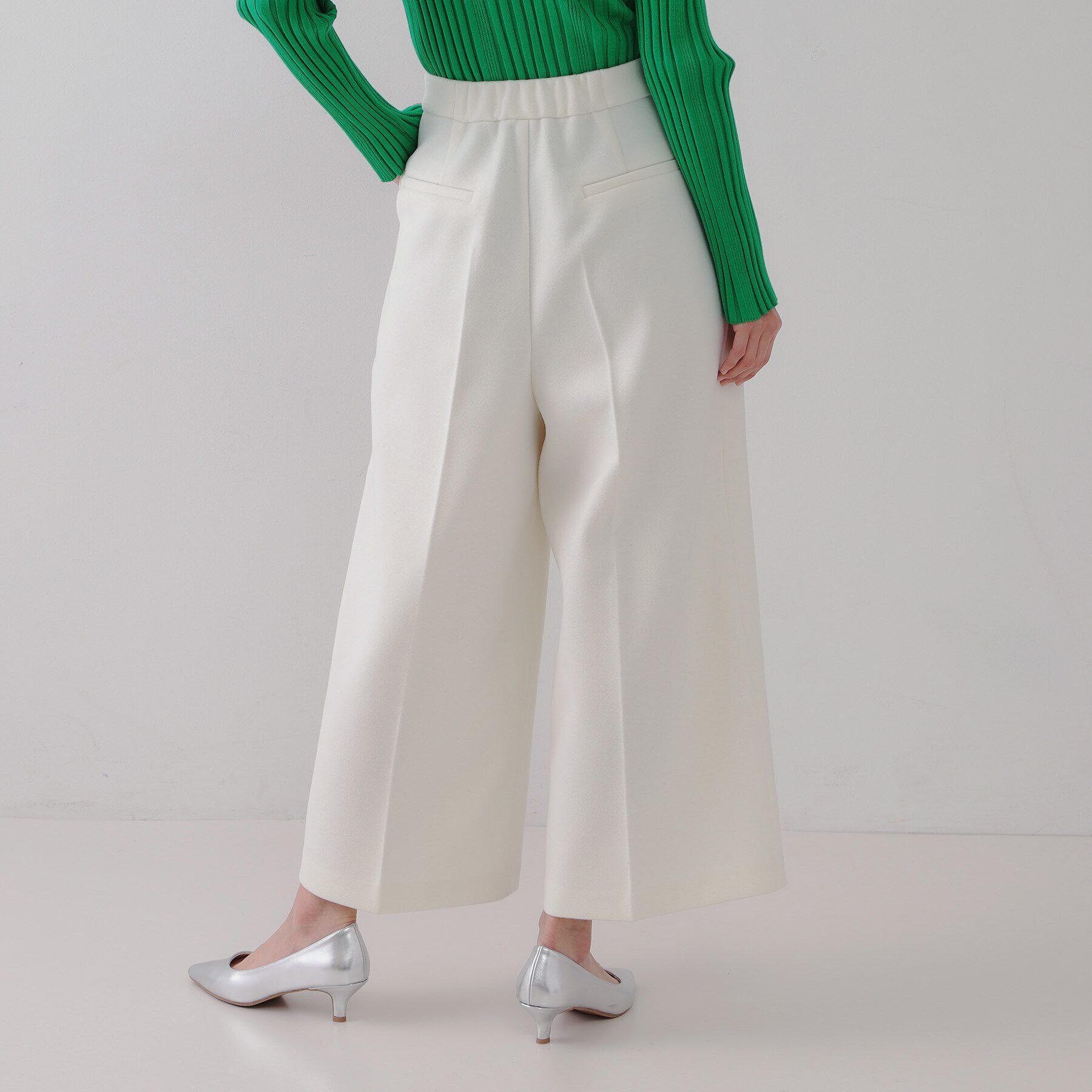 OPAQUE.CLIP「ウールライクストレッチ ワイドクロップドパンツ【洗濯機洗い可】」|その他|