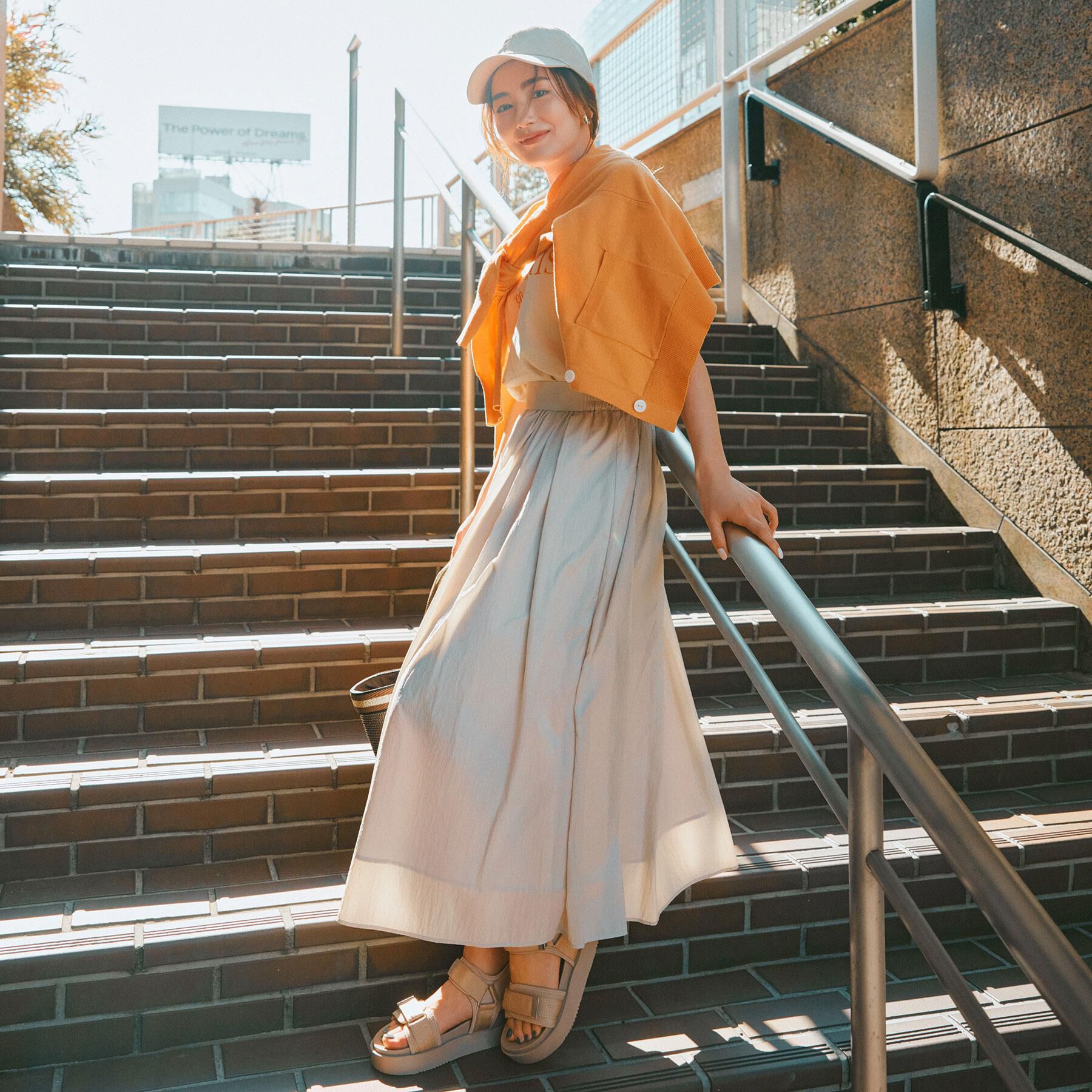 OPAQUE.CLIP「シアーヴィンテージイージーフレアスカート【洗濯機洗い可】」|スカート|ライトグレー(011