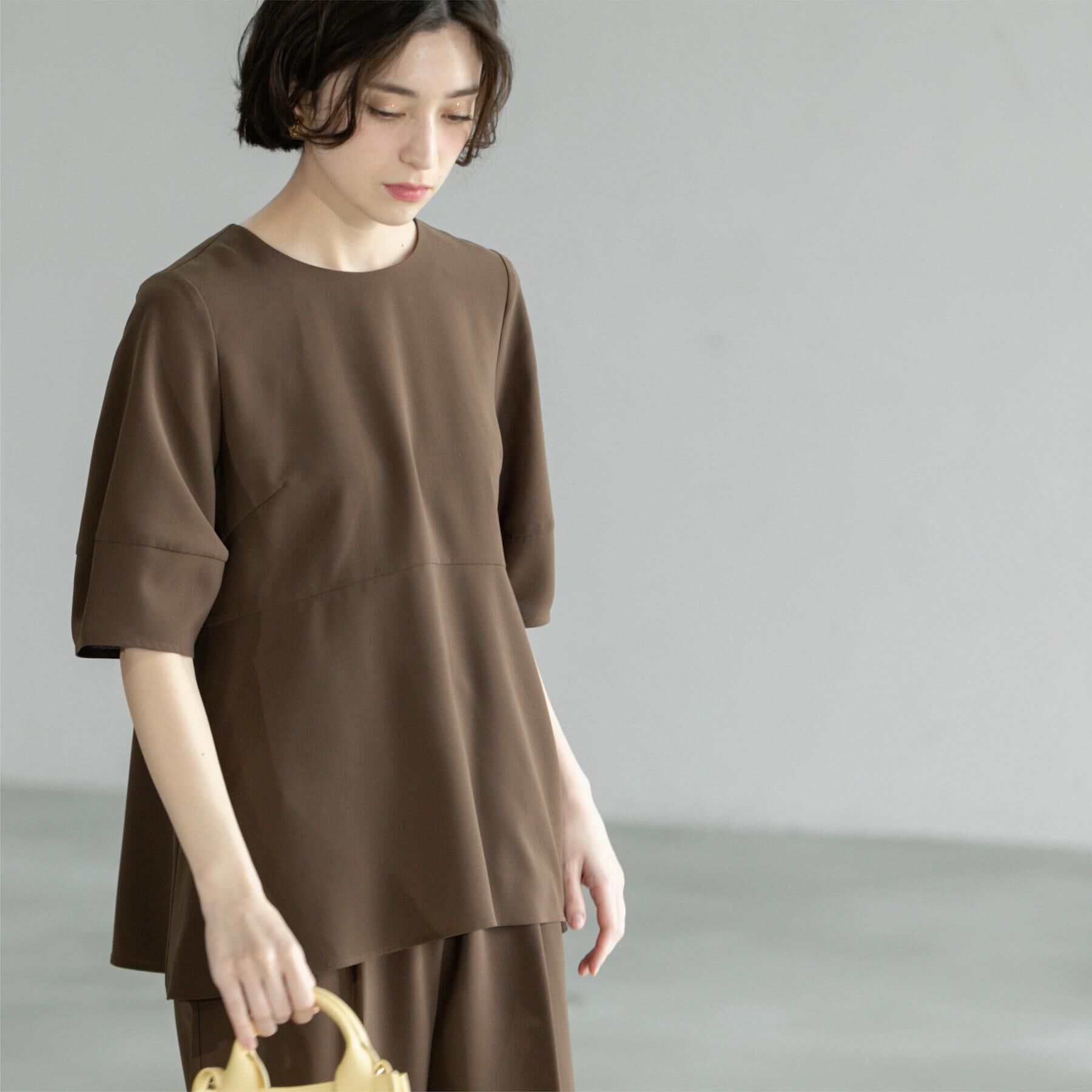 OPAQUE.CLIP「《6色展開》ストレッチペプラムブラウス/セットアップ対応【洗濯機洗い可/防シワ】」|シャツ・ブラウス|