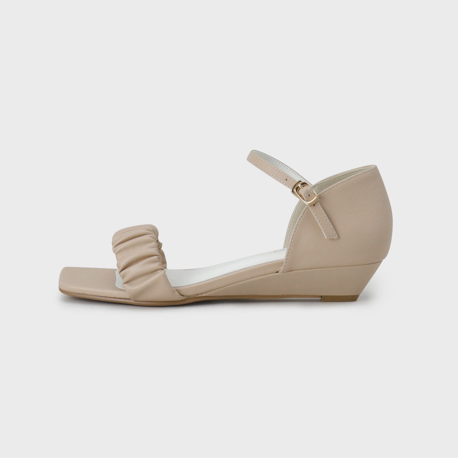 OPAQUE.CLIP「ギャザーフリルベルトウェッジソールサンダル」|サンダル|