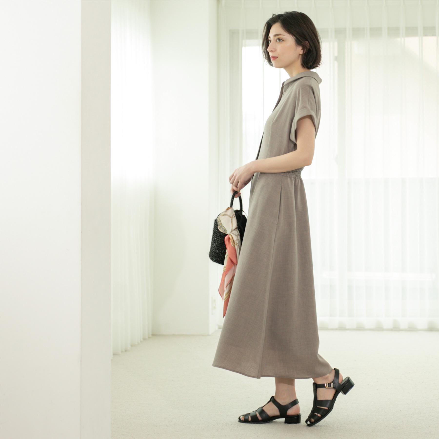 OPAQUE.CLIP「リネンライクシャツワンピース【洗濯機洗い可/吸水速乾/接触冷感】」|ワンピース|