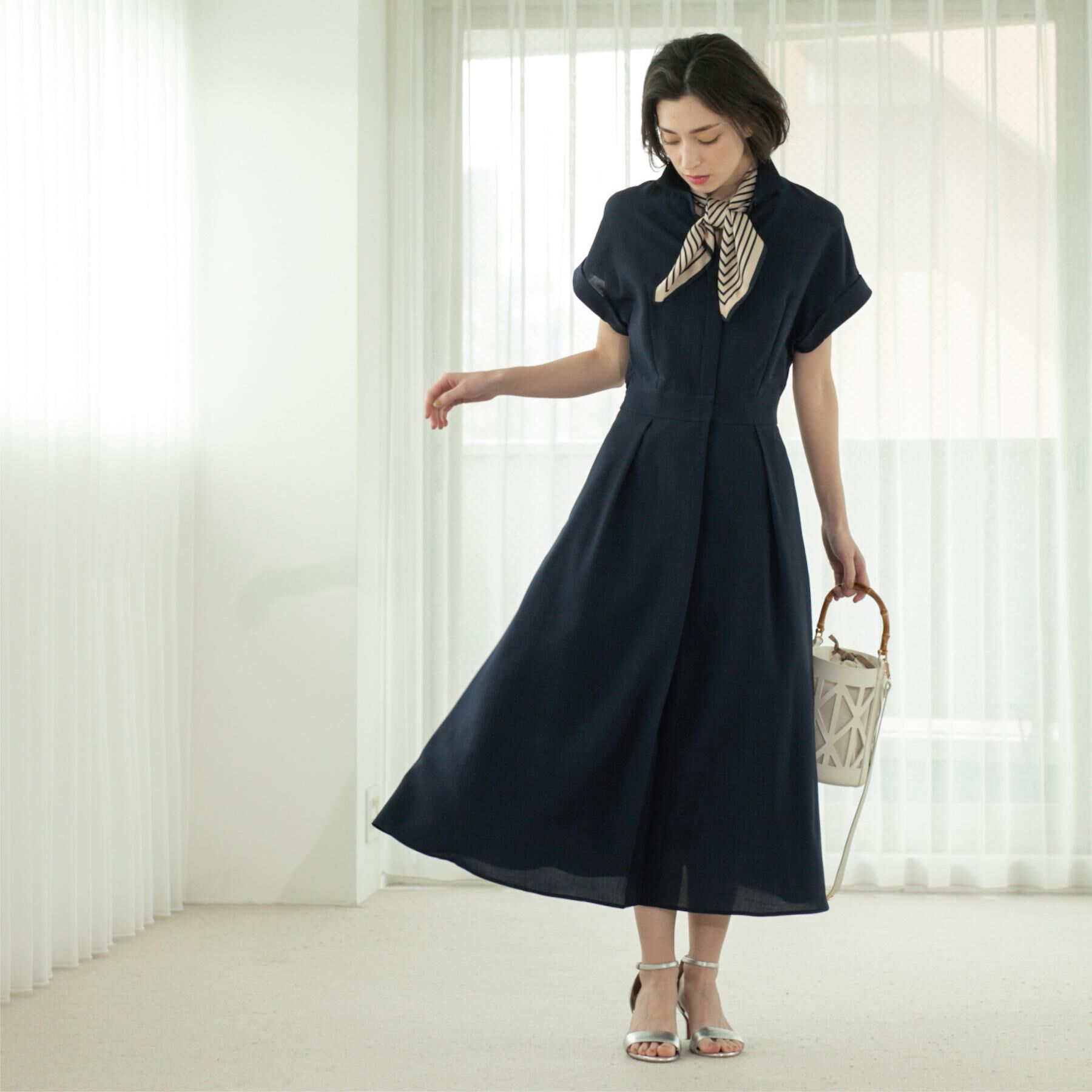 OPAQUE.CLIP「リネンライクシャツワンピース【洗濯機洗い可/吸水速乾/接触冷感】」|ワンピース|