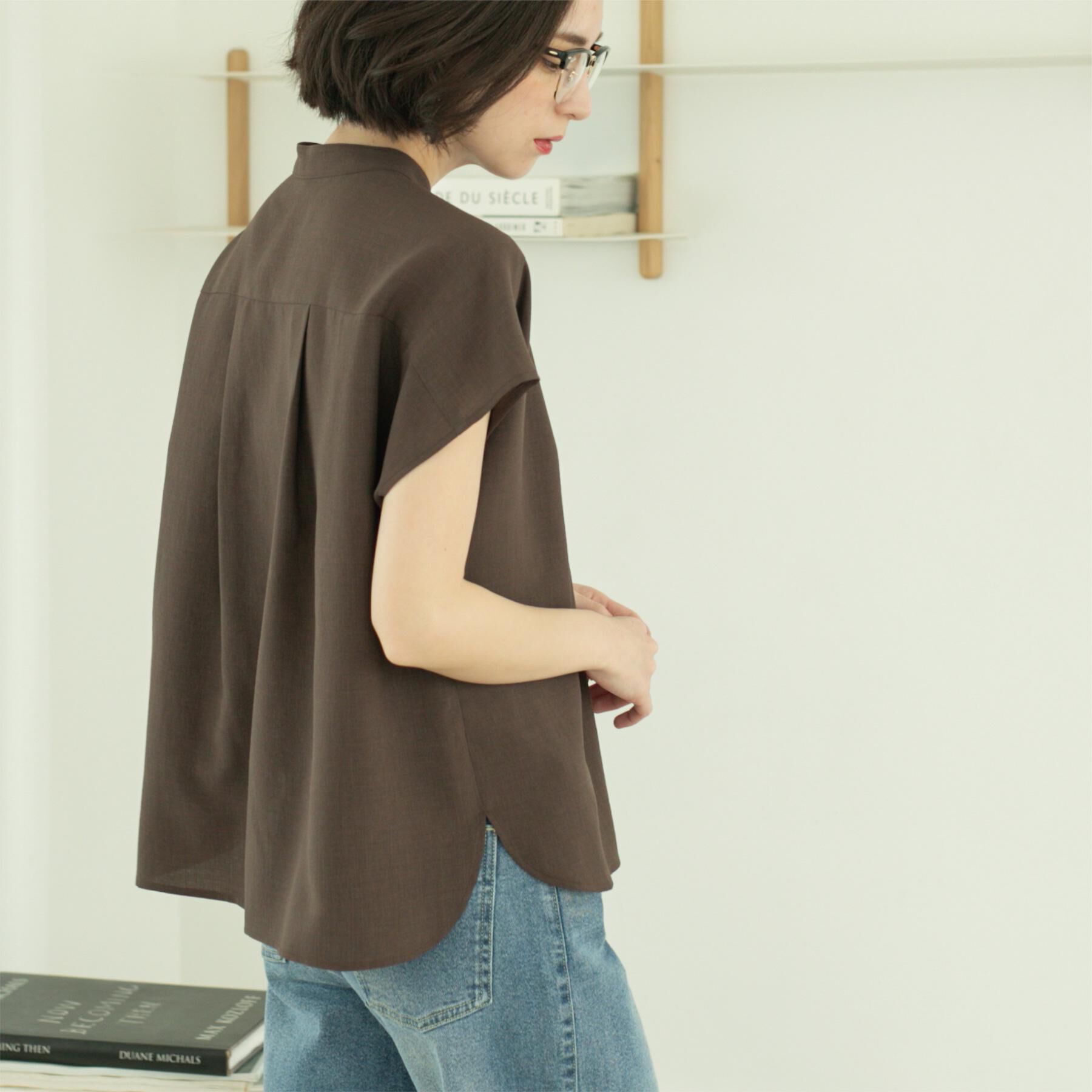 OPAQUE.CLIP「リネンライクフロントフリルブラウス【洗濯機洗い可/吸水速乾/接触冷感】」|シャツ・ブラウス|