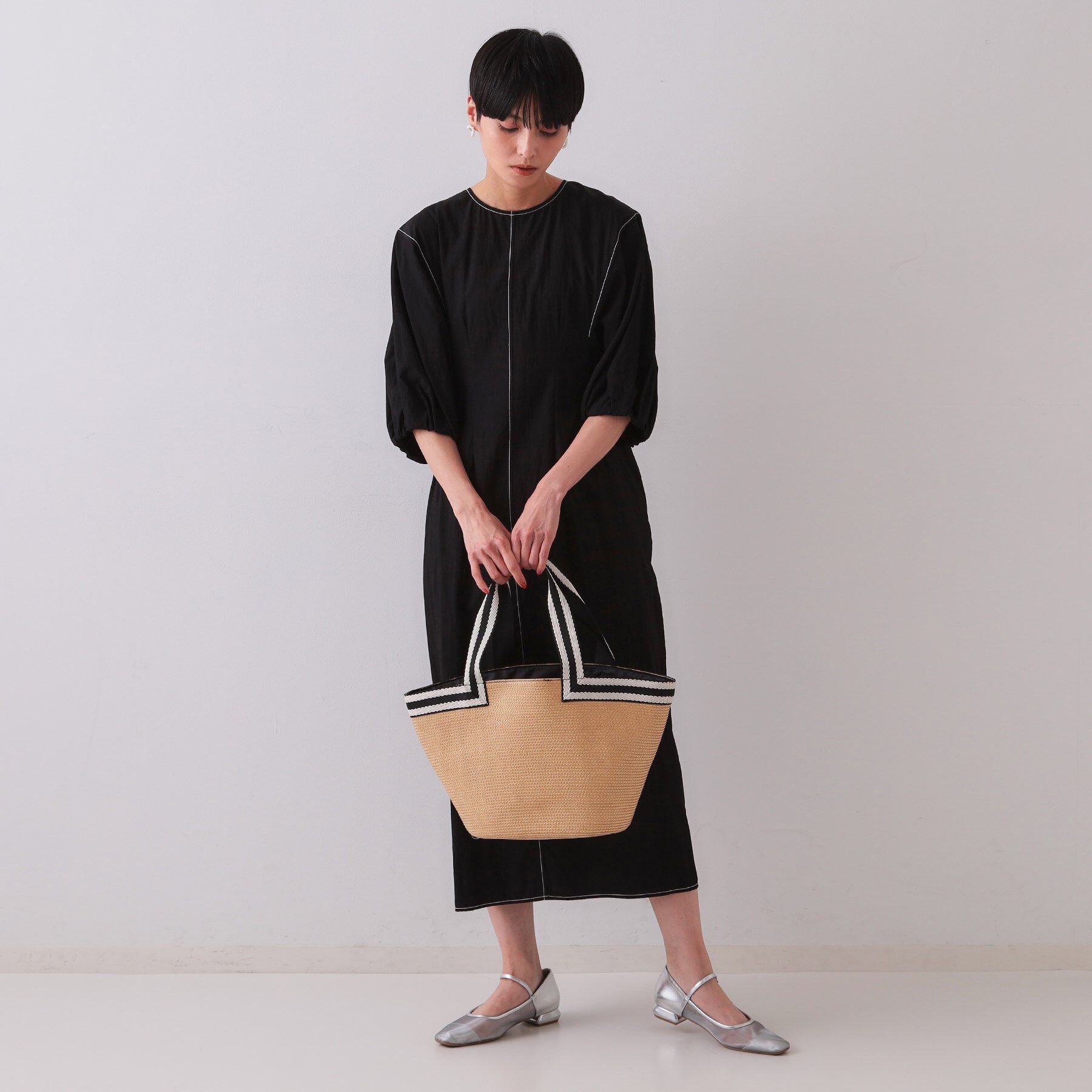 OPAQUE.CLIP「バスケット調デザインテープトートバッグ」|トートバッグ|