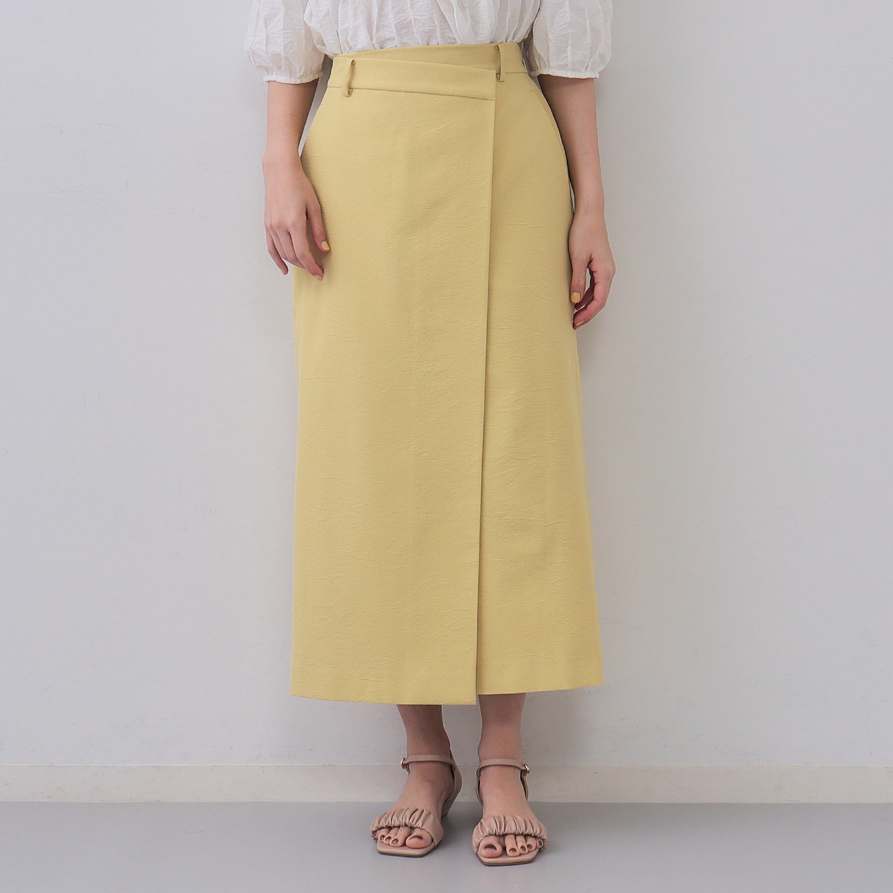 OPAQUE.CLIP「ラップ風ナロースカート【洗濯機洗い可】」|スカート|