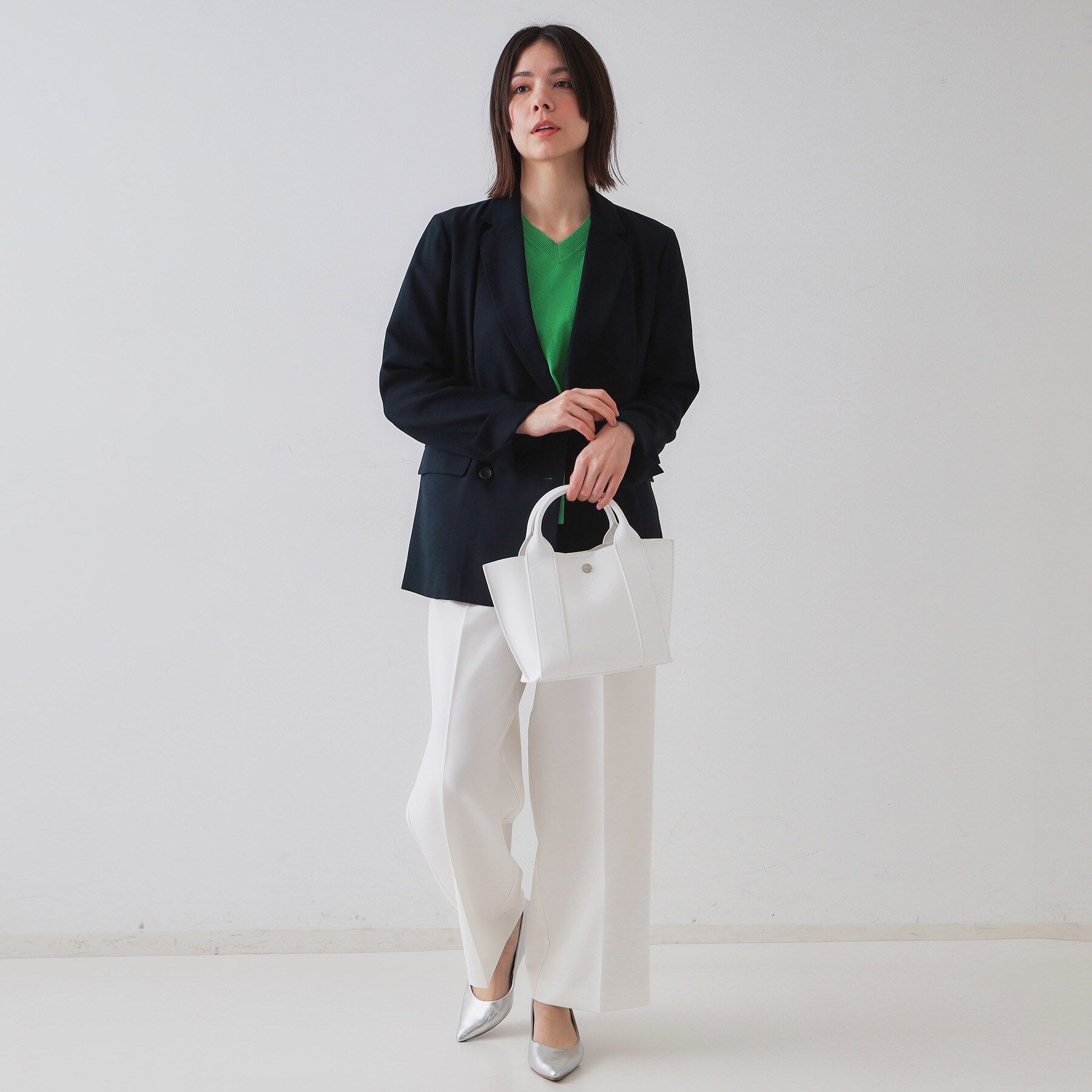 OPAQUE.CLIP「【2WAY】スムース合皮ミドルトートバッグ」|トートバッグ|