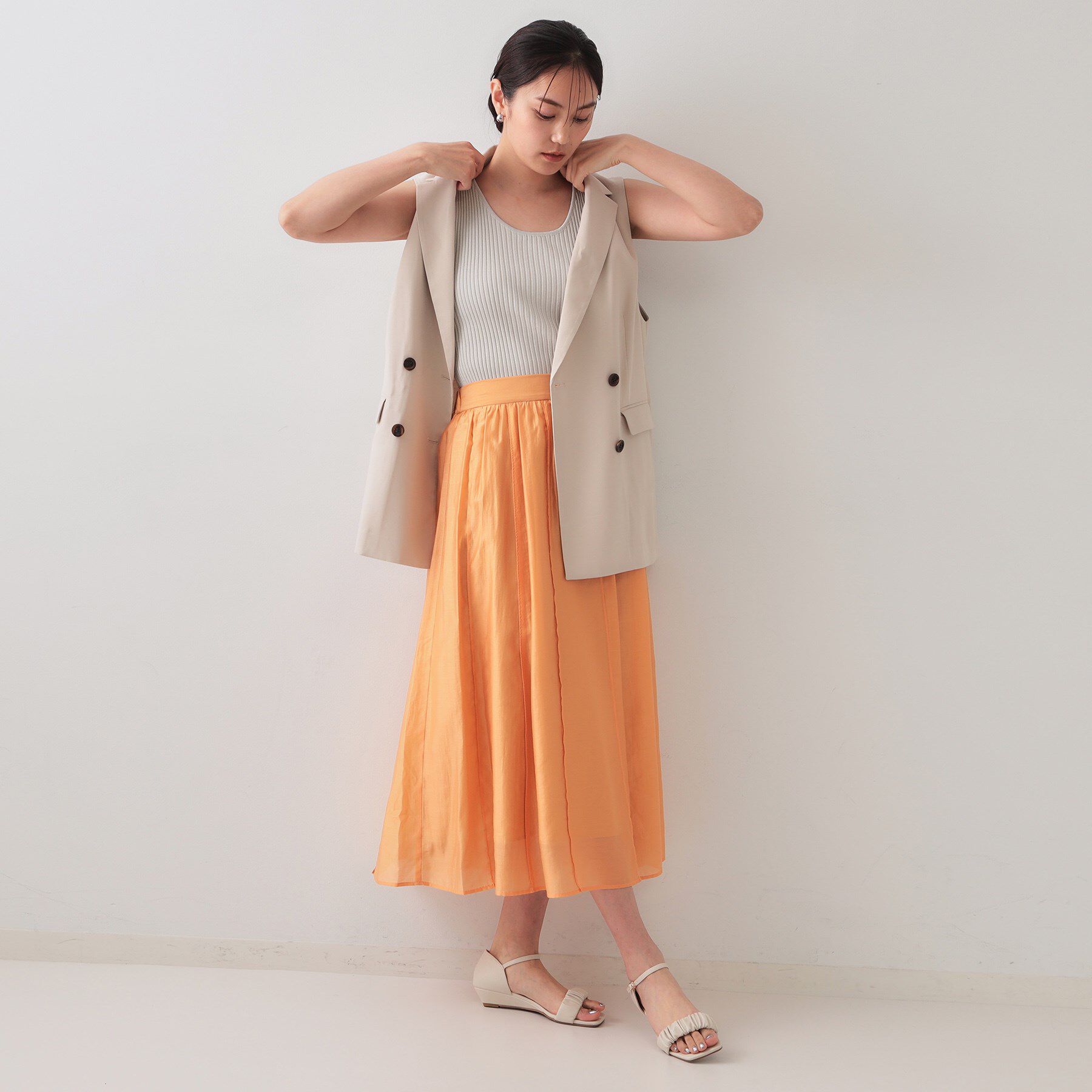 OPAQUE.CLIP「ラメニットタンクトップ【洗濯機洗い可／抗ピル】」|キャミソール|