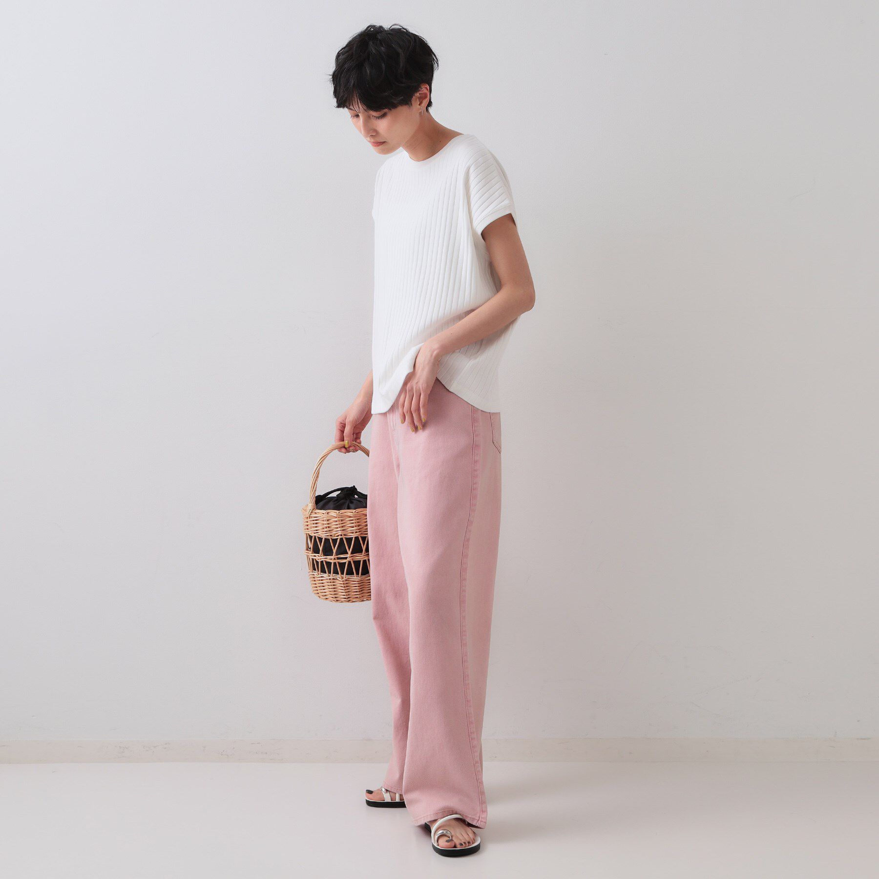 OPAQUE.CLIP「ワイドリブフレンチTシャツ【洗濯機洗い可】」|Tシャツ・カットソー|