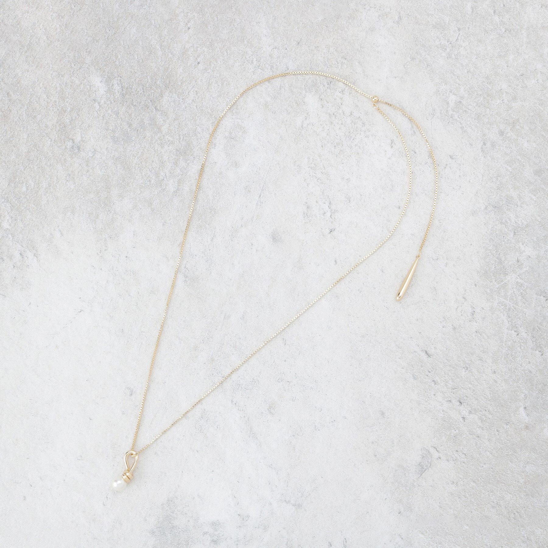 OPAQUE.CLIP「前後2WAY  フェイクパールノットデザインネックレス」|ネックレス|