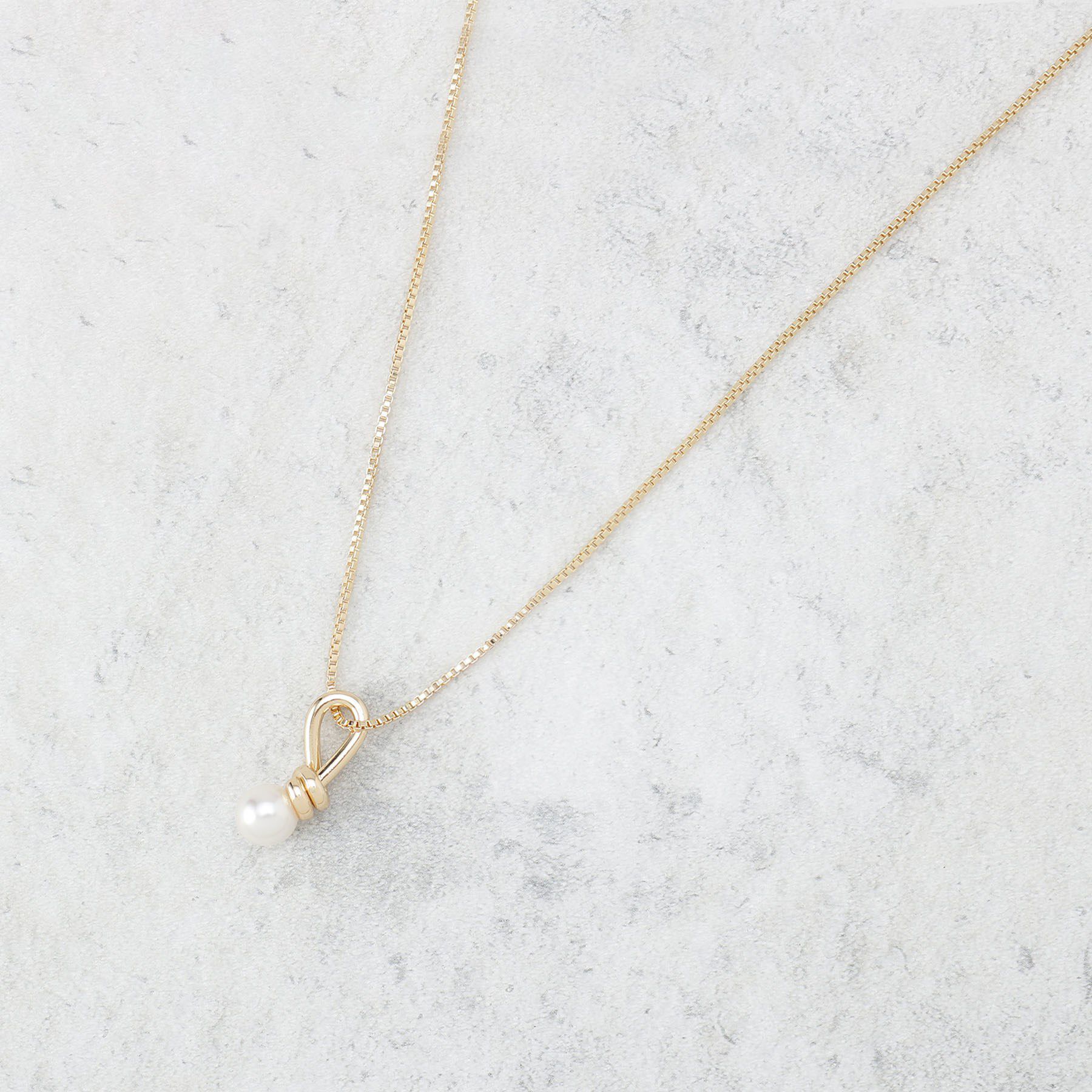 OPAQUE.CLIP「前後2WAY  フェイクパールノットデザインネックレス」|ネックレス|ゴールド(007)