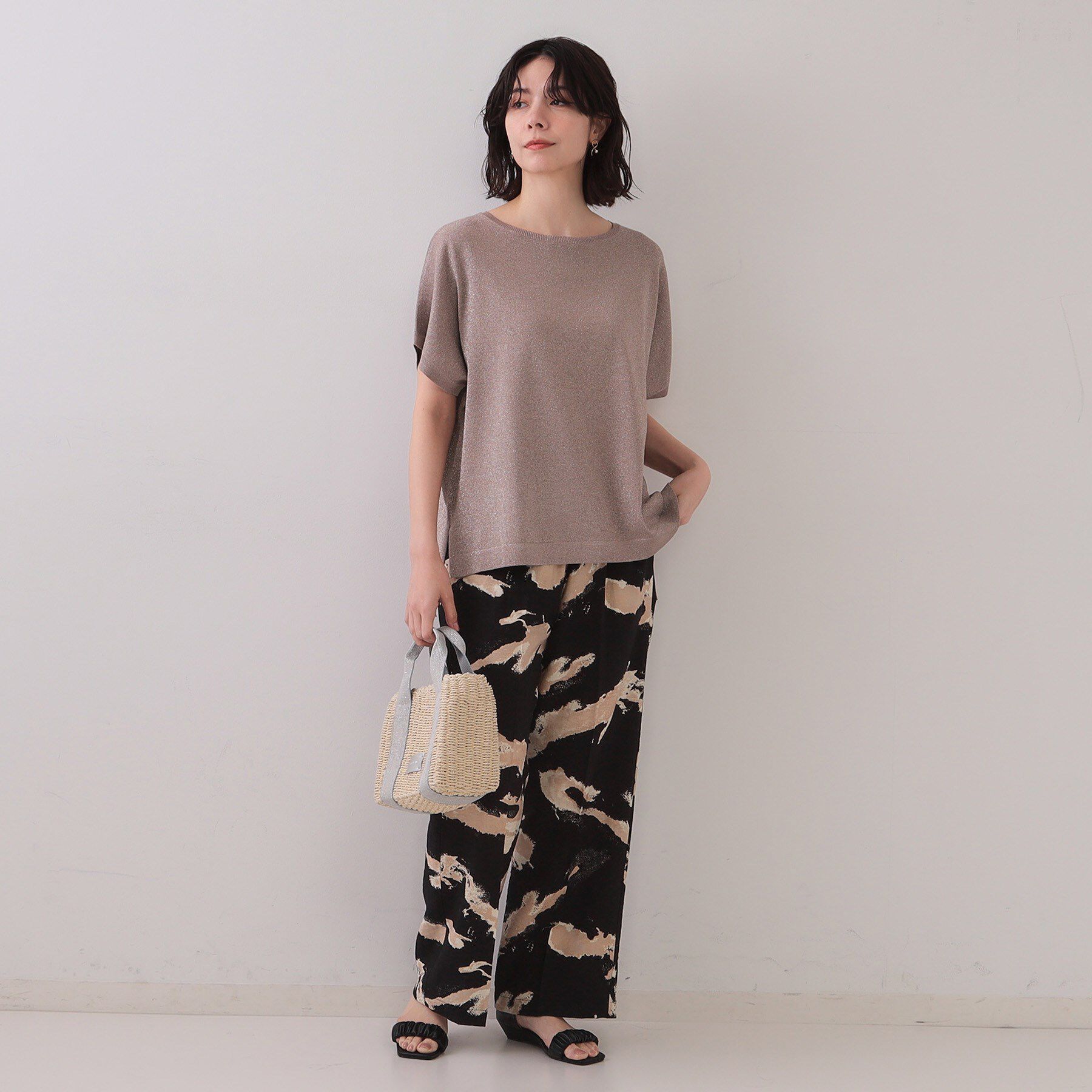 OPAQUE.CLIP「ラメリラクシードルマンニット【接触冷感/UV/抗ピル/洗濯機洗い可】」|ニット・セーター|