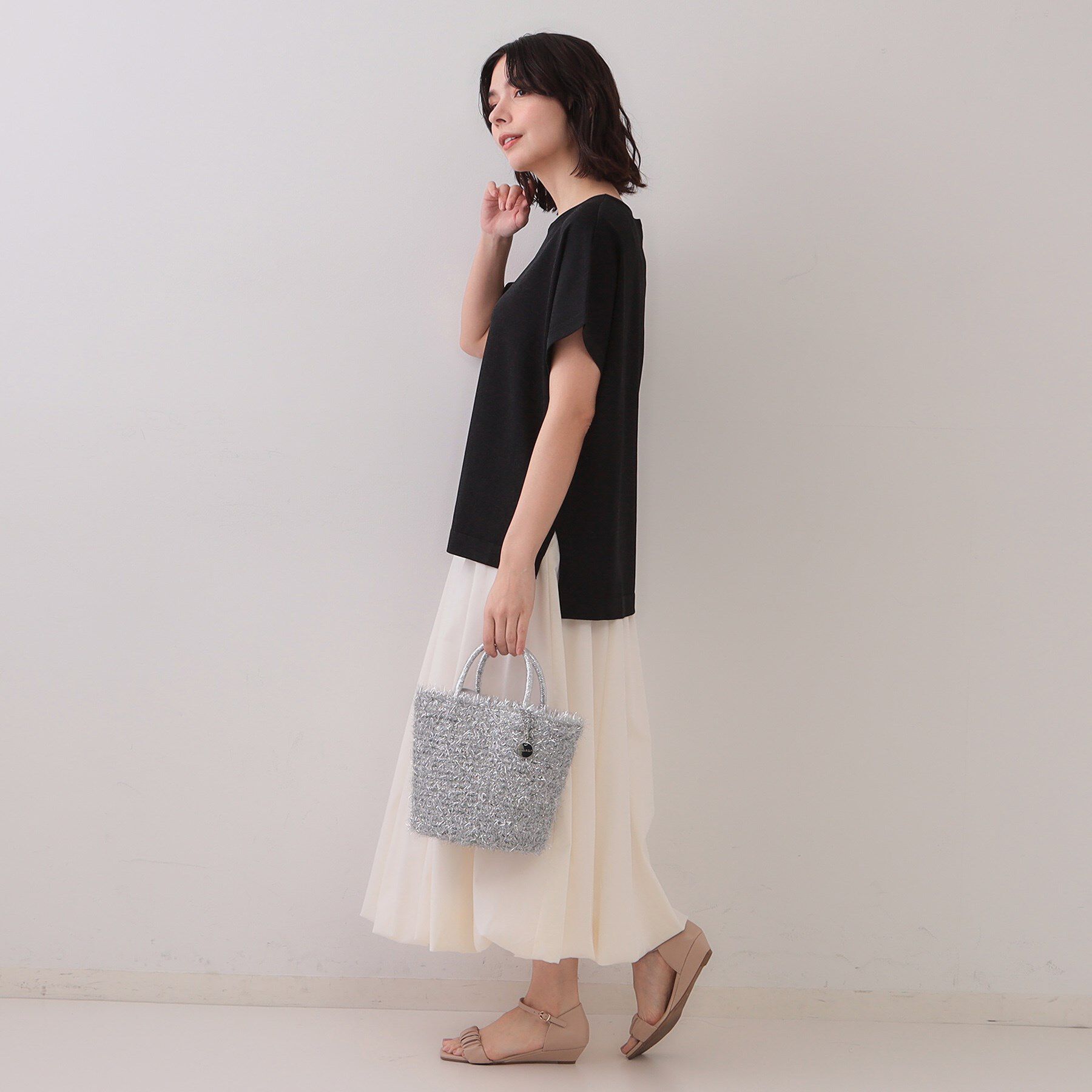 OPAQUE.CLIP「ラメリラクシードルマンニット【接触冷感/UV/抗ピル/洗濯機洗い可】」|ニット・セーター|