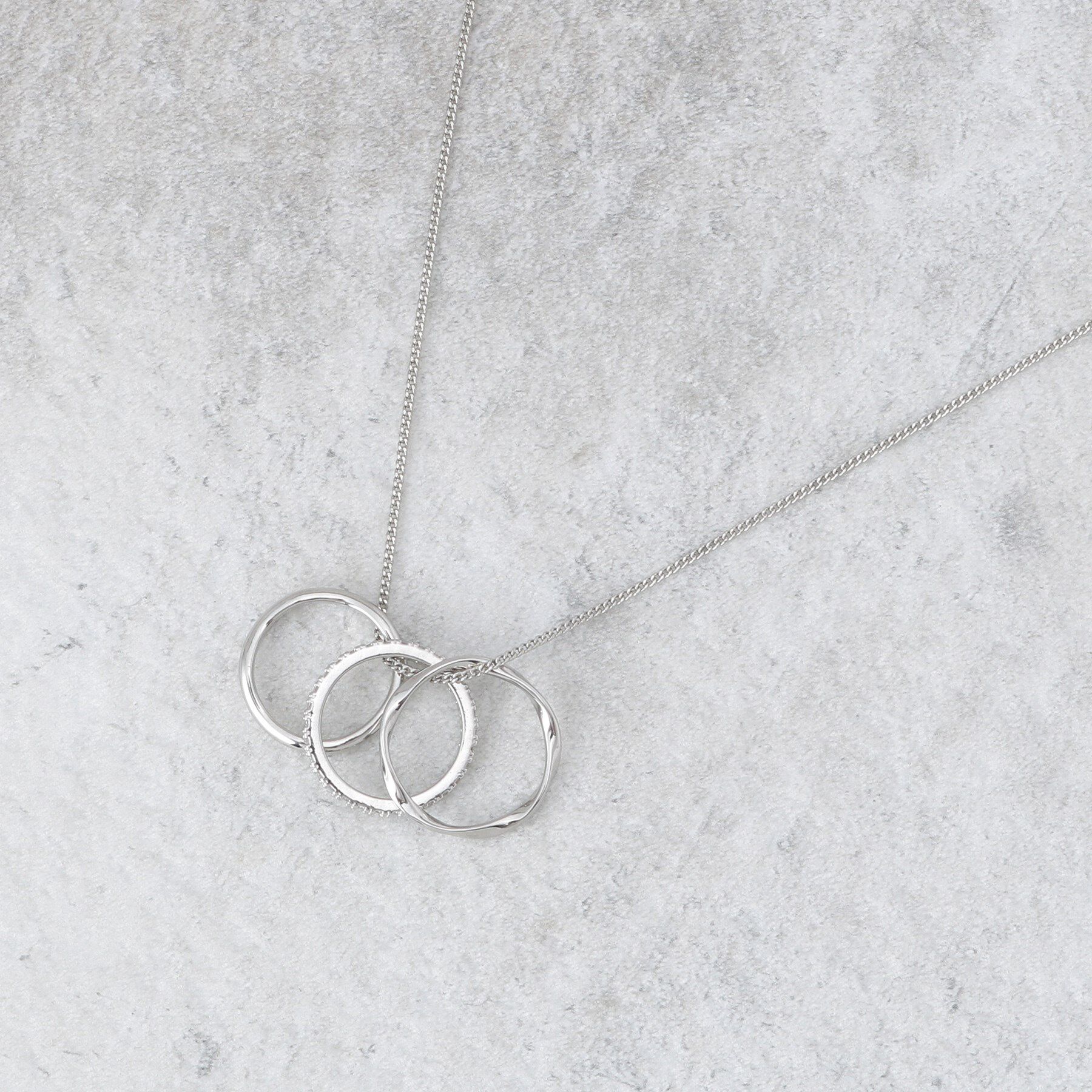 OPAQUE.CLIP「トリプルリングネックレス」|ネックレス|シルバー(006)